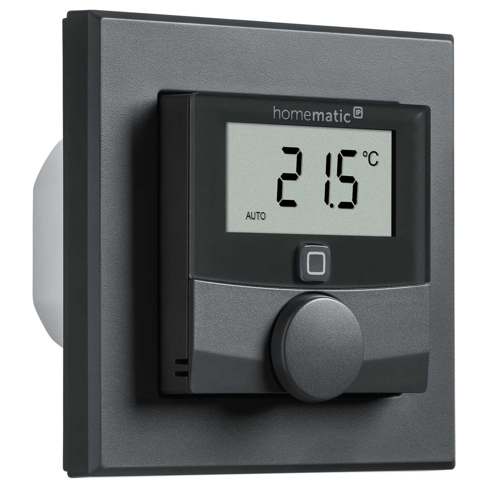 Homematic IP Smart Home Wandthermostat HmIP-BWTH-A mit Schaltausgang für Markenschalter, 230 V anthrazit