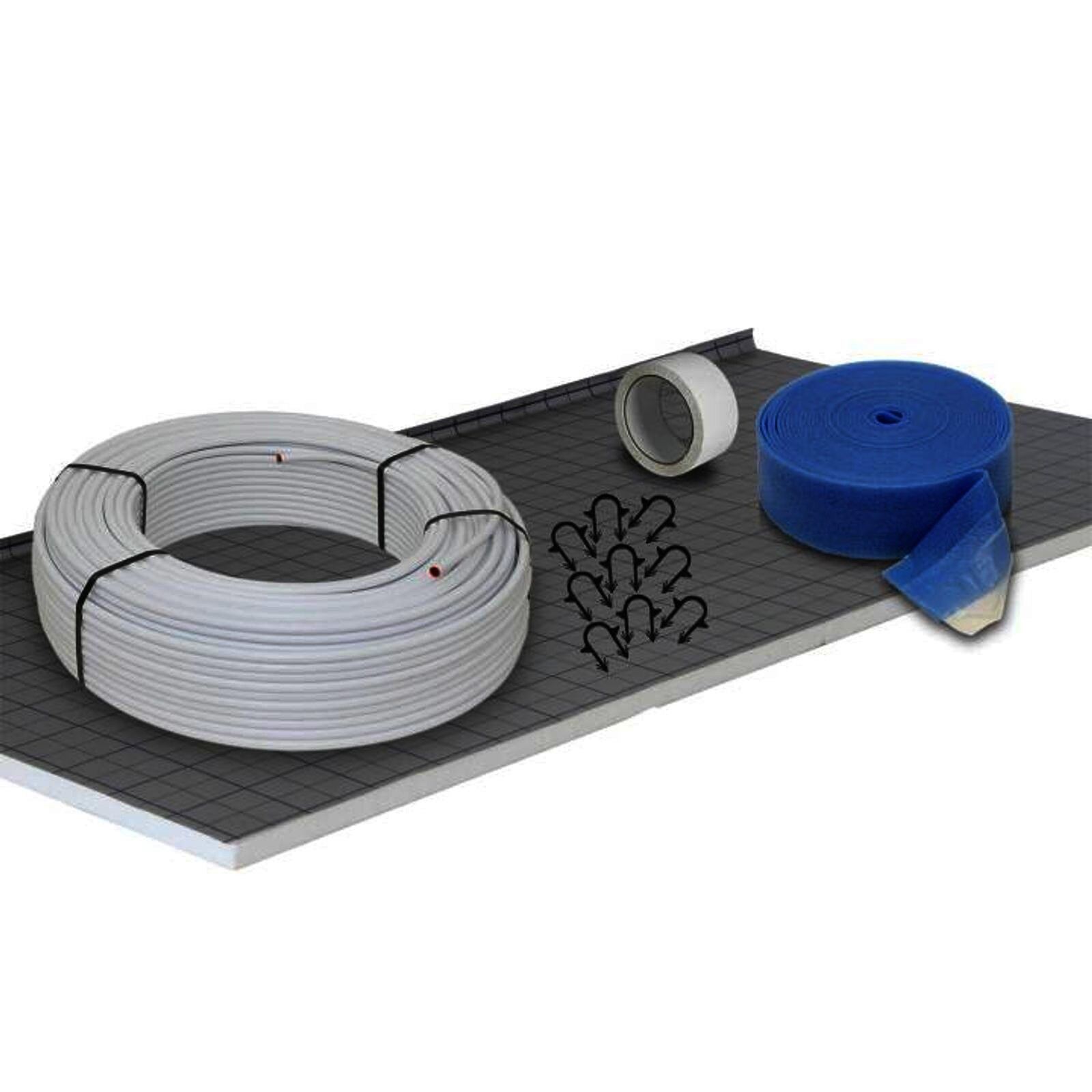 10 m² Set Tackersystem Faltplatte 35 mm WLG 045 16x2 Alu-Verbundrohr Raster 15 cm + Zubehör
