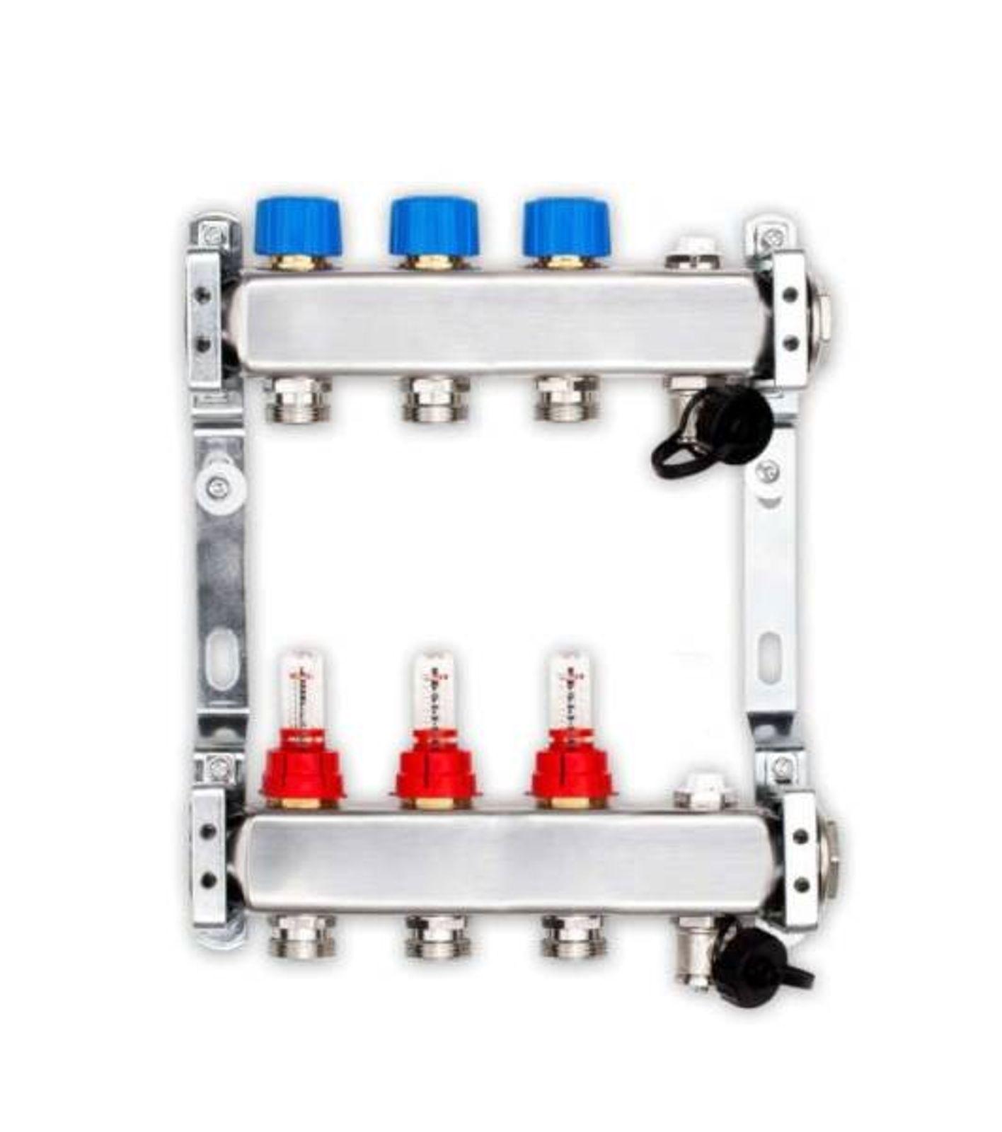 30 m² Set Noppensystem 35 mm WLG 040 16x2 PE-RT Rohr Raster 10 cm 3 Heizkreise LCD Regler 230 V + Zubehör