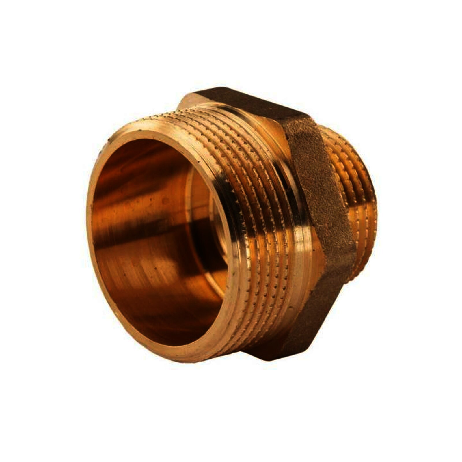 Messing Gewinde-Fitting Reduziernippel 1"AG (DN 25) - 1 1/2"AG (DN 40) - schwere Ausführung