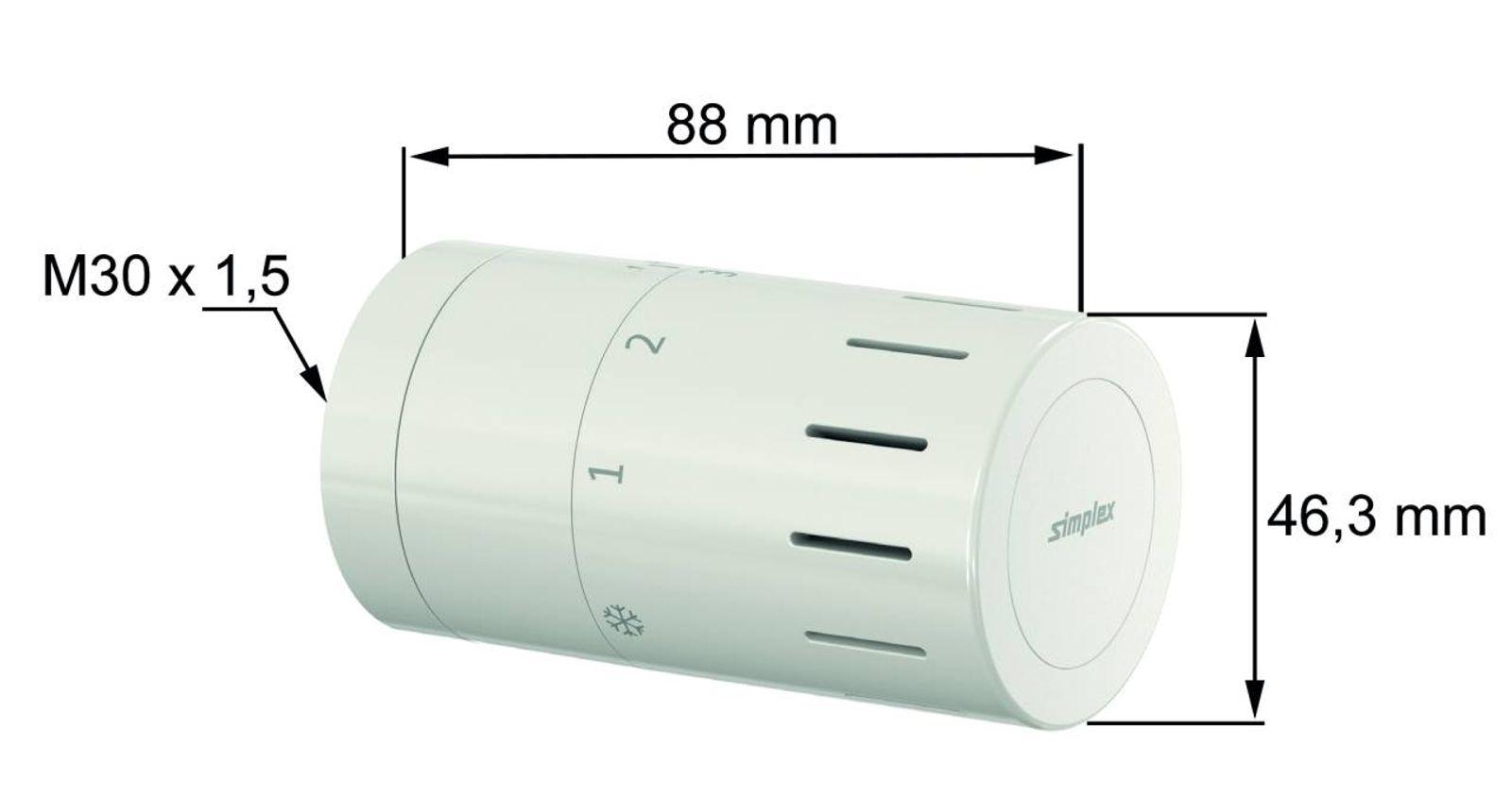 Simplex Heizung Design-Thermostatkopf TC-D1 Gewindeanschluss