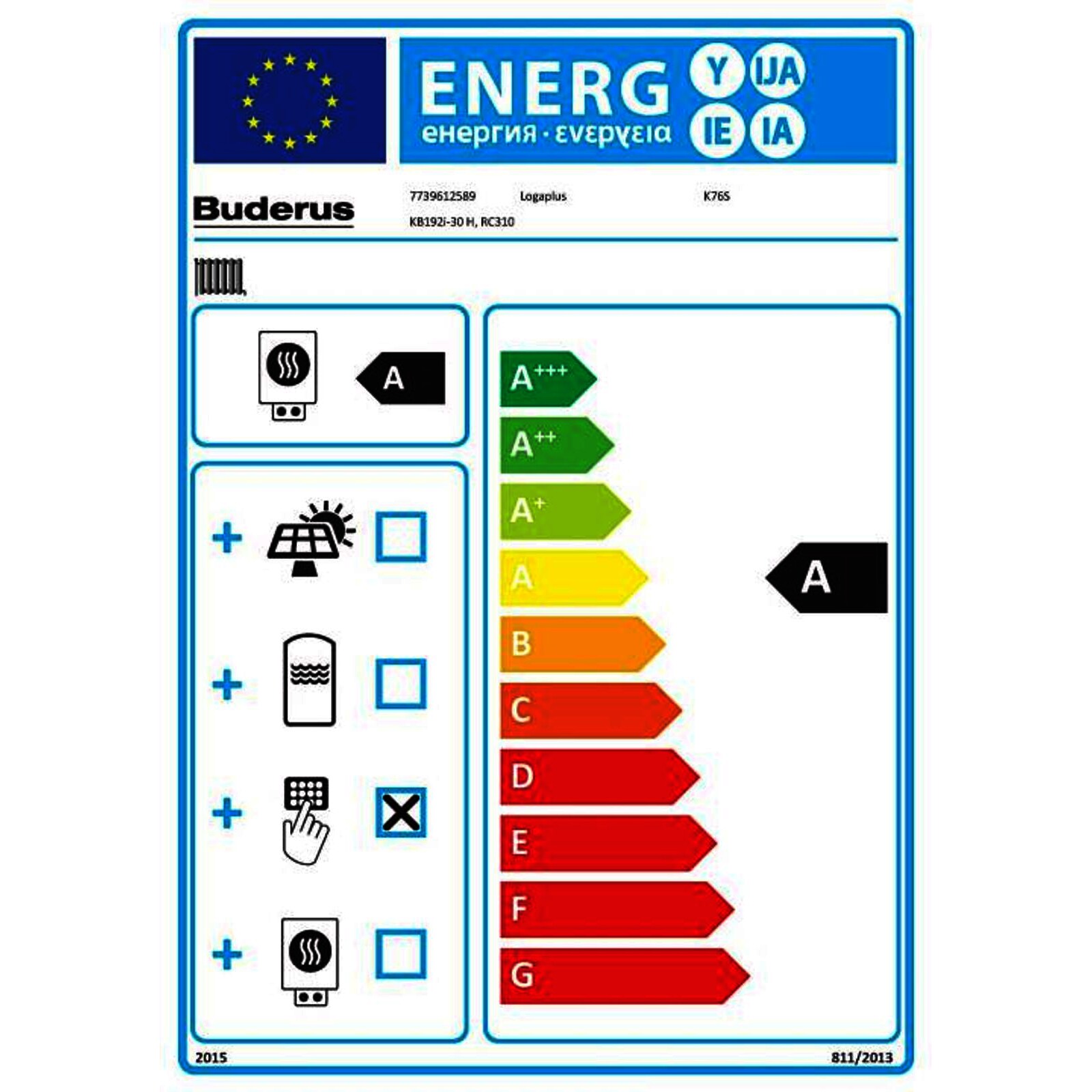 Buderus Logano plus KB192i 30 kW K76S/IMC110 Logaplus Heizungspaket HS25 Heizkreis RC310 mit Mischer