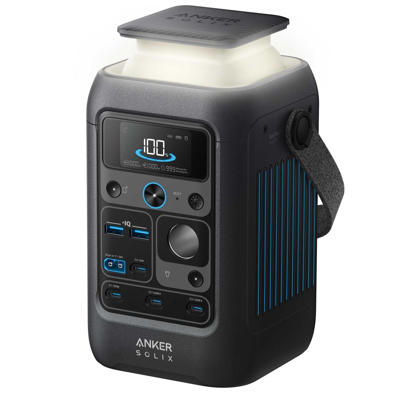 Anker SOLIX C300X DC + PS100X Set – Tragbare Powerstation mit 100W Solarpanel