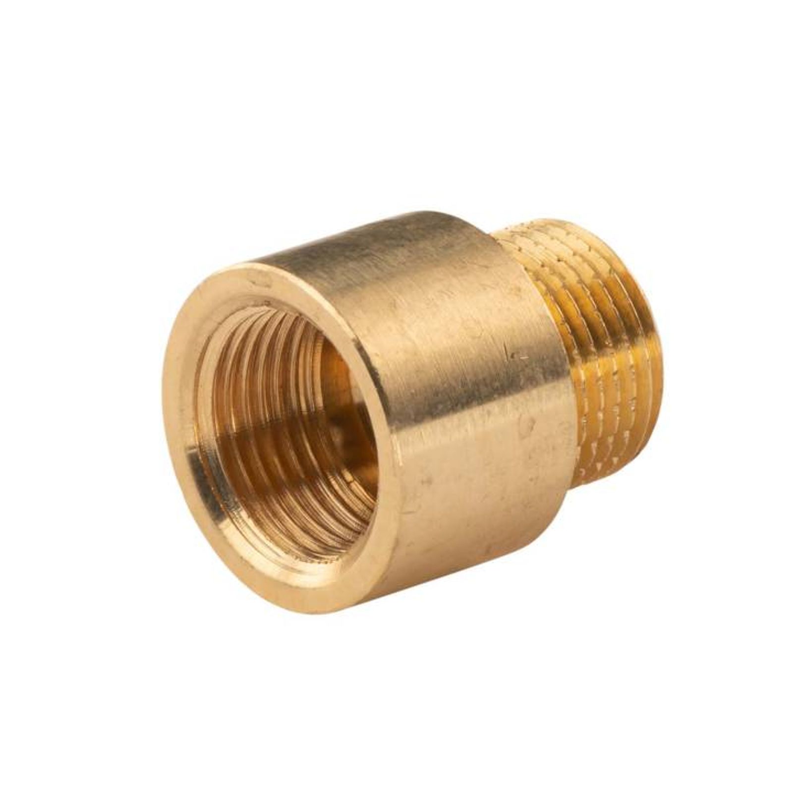 Messing Gewinde-Fitting Hahnverlängerung IG/AG 3/8" (DN 10) Länge 15mm - schwere Ausführung