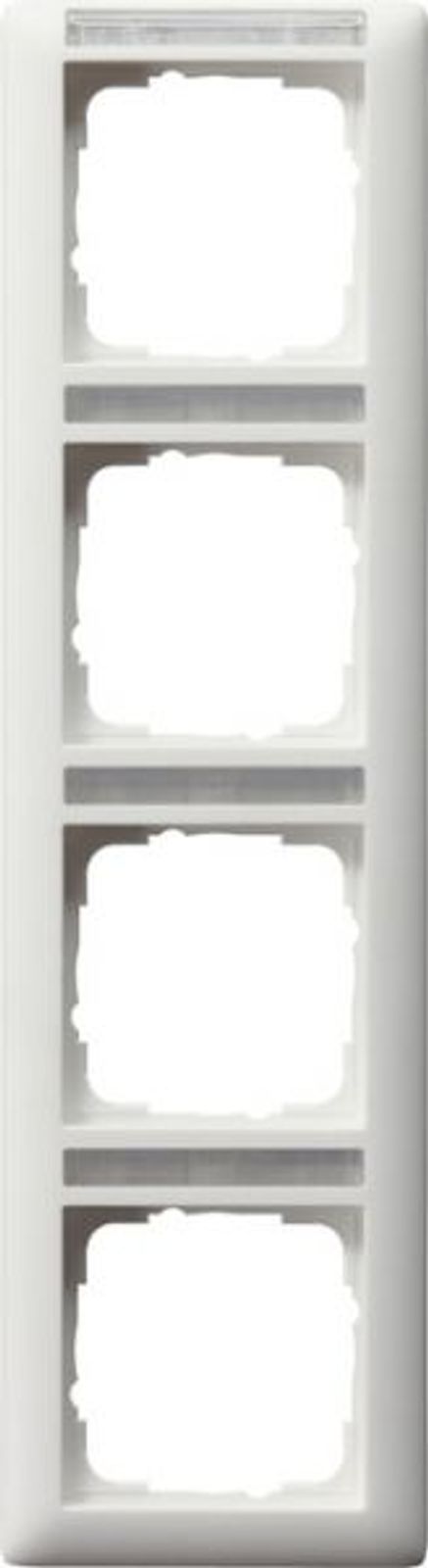 Gira Rahmen 4-fach reinweiß mit vertikal BSF Kst Standard 55 111427