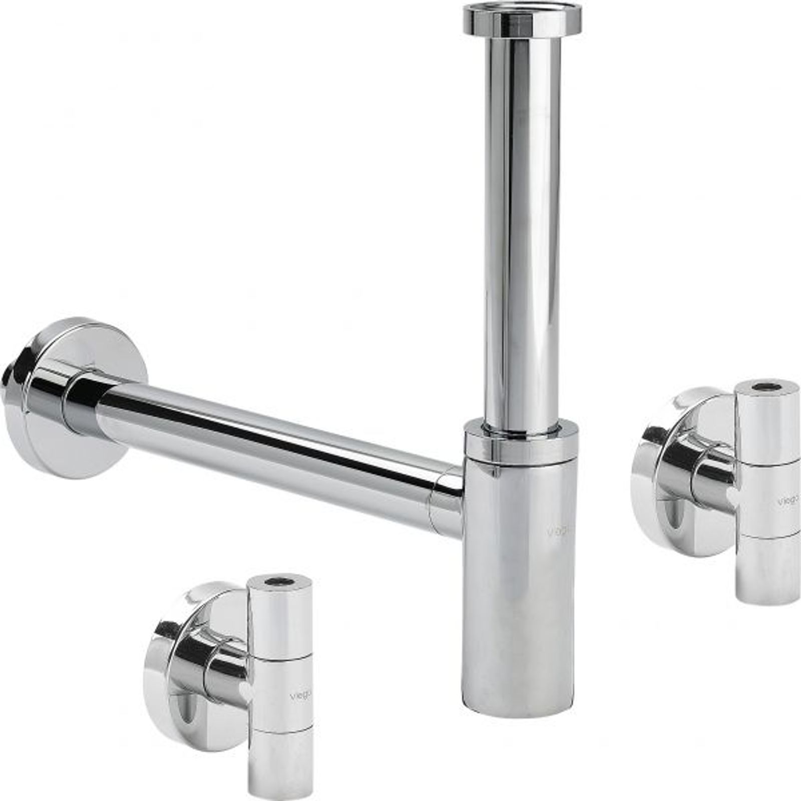 Viega Eleganta Set 492489 1xFlaschengeruchverschluss 2xEckventil