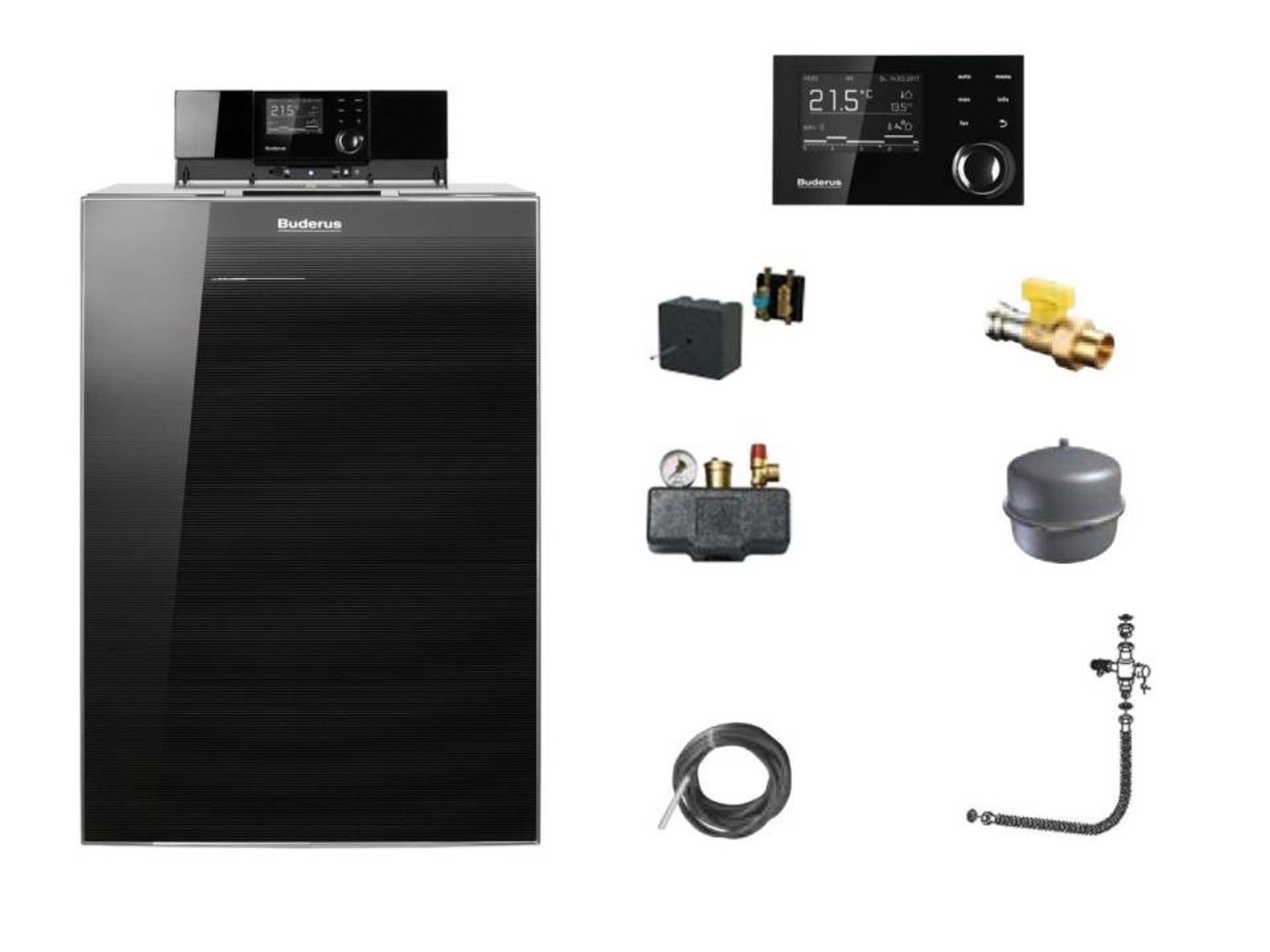 Buderus Logano plus KB192i 15 kW K76S/IMC110 Logaplus Heizungspaket HS25 Heizkreis RC310 mit Mischer