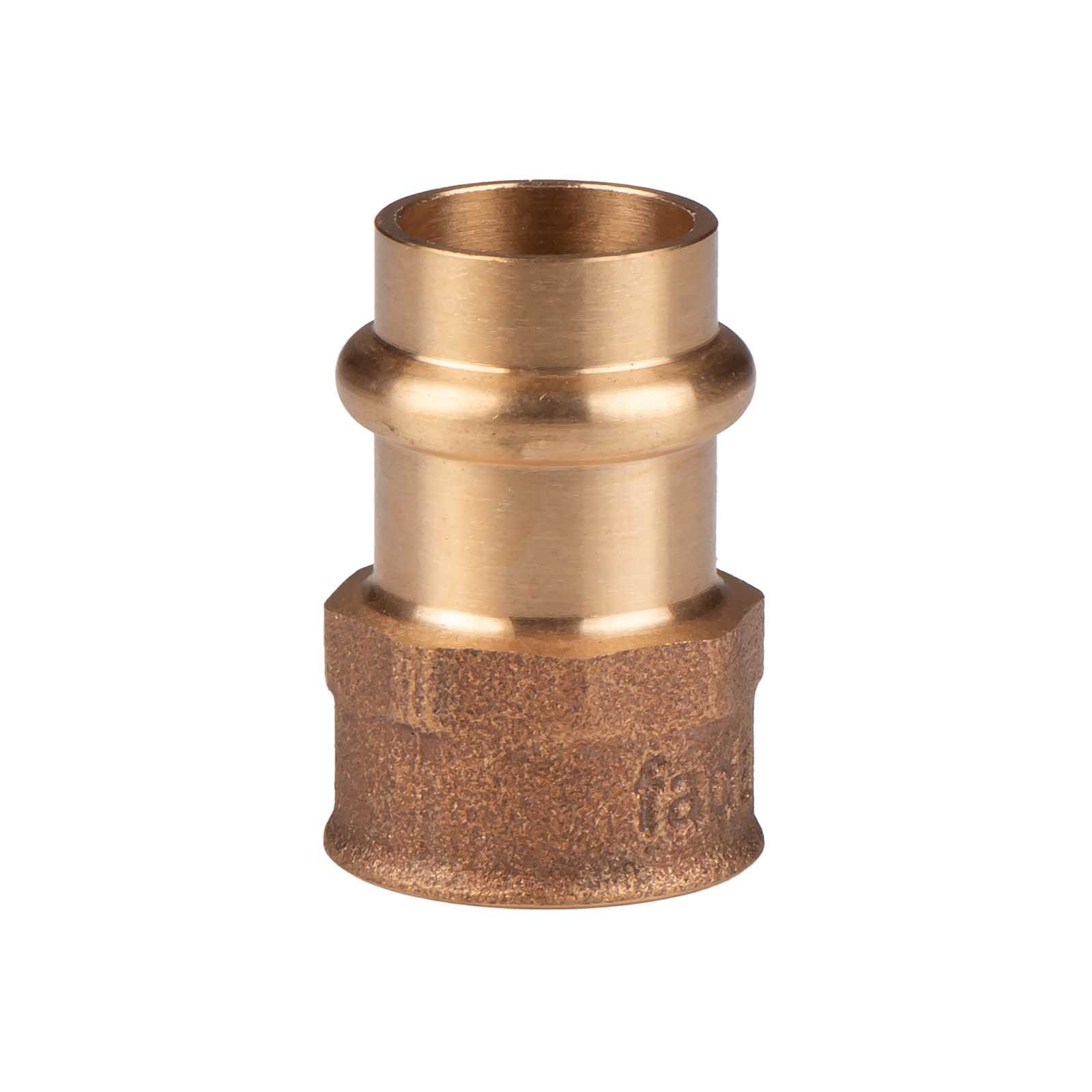 Kupfer Pressfitting Übergang aus Rotguss 18 mm - 1/2" IG V+M-Kontur DVGW