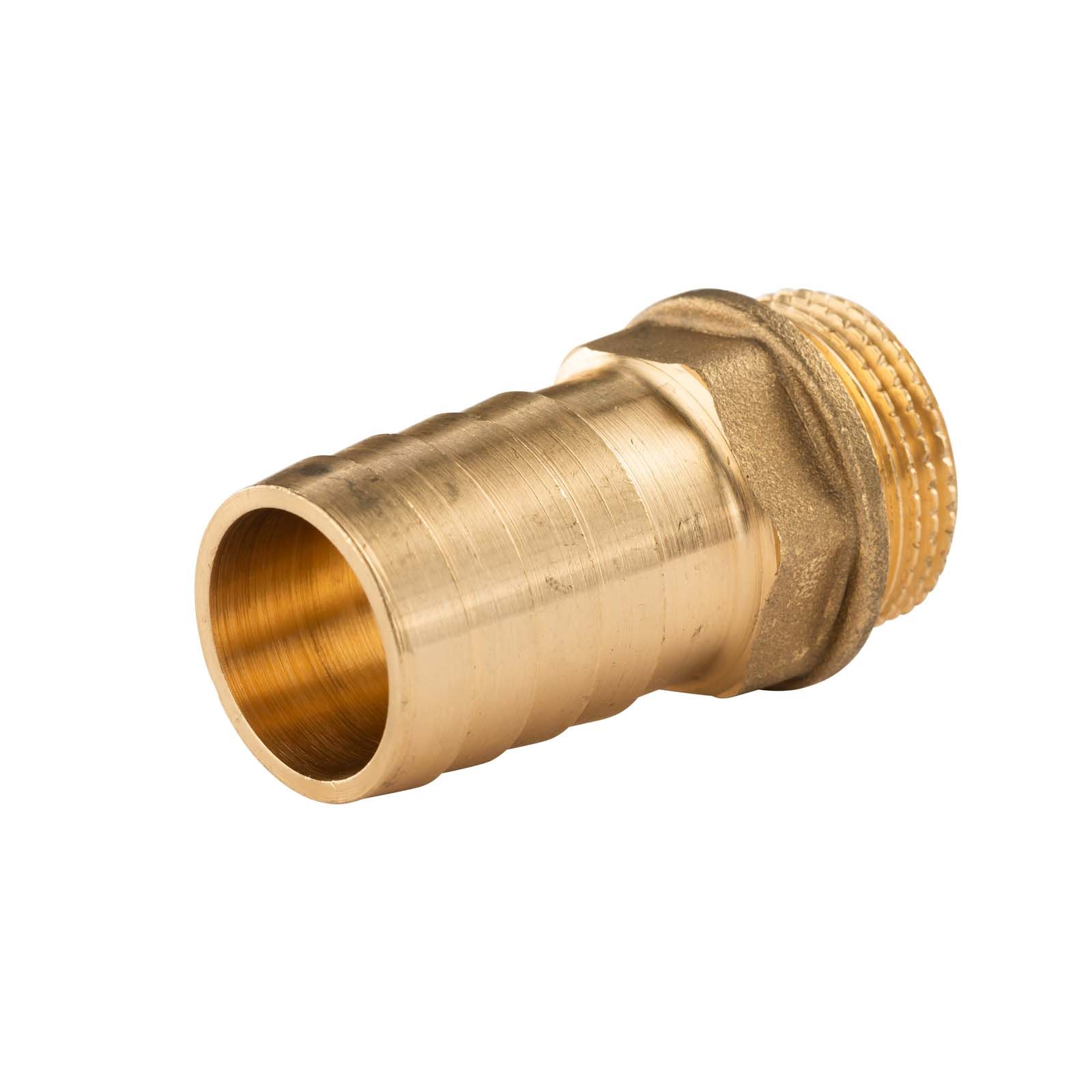 Messing Gewinde-Fitting Schlauchanschluss 3/4" AG (DN 20) Länge 25 mm - schwere Ausführung