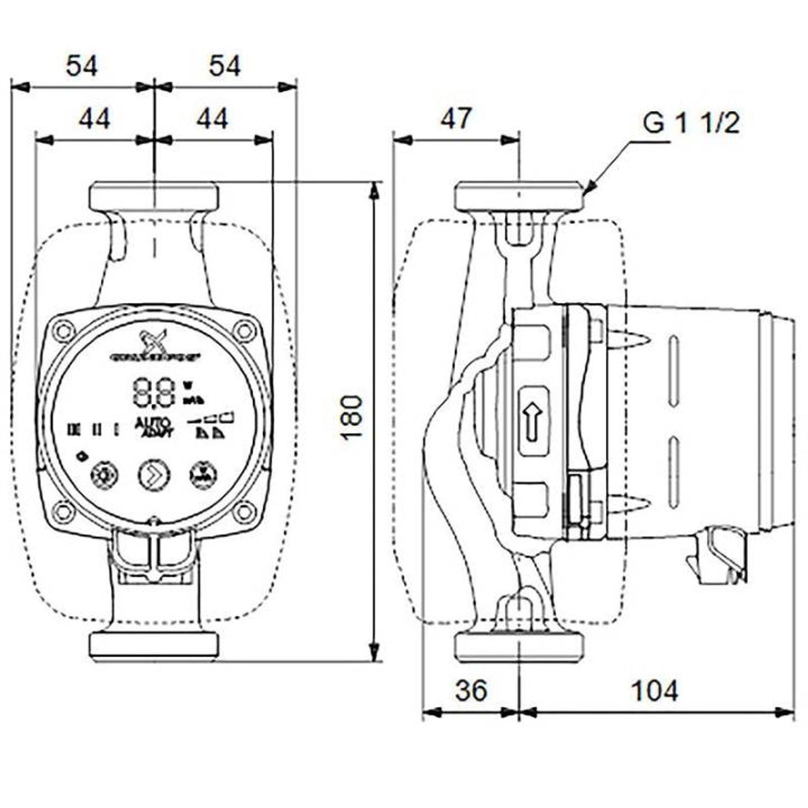 Grundfos Alpha2 Hocheffizienz-Umwälzpumpe 25-80 180 mm