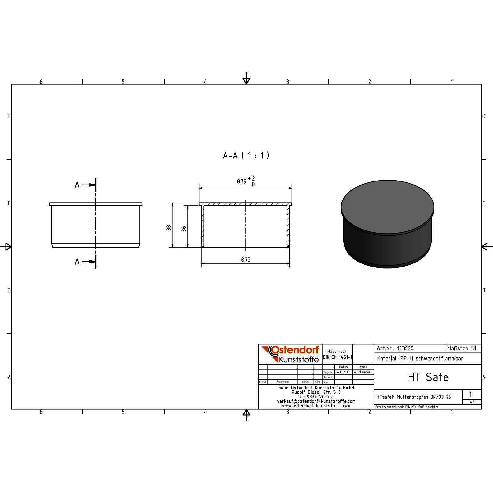HTsafe Muffenstopfen DN 75