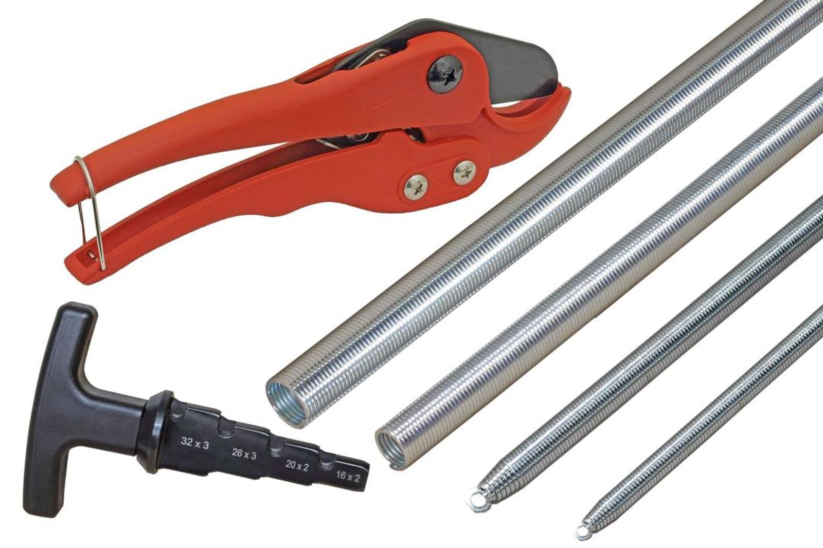 6-teiliges Werkzeug-Komplettset für Alu-Verbundrohr 16 x 2 und 20 x 2 mm