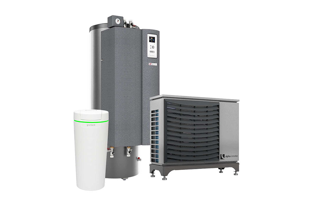 Alpha innotec Wärmepumpe mit Wasserenthärtungsanlage