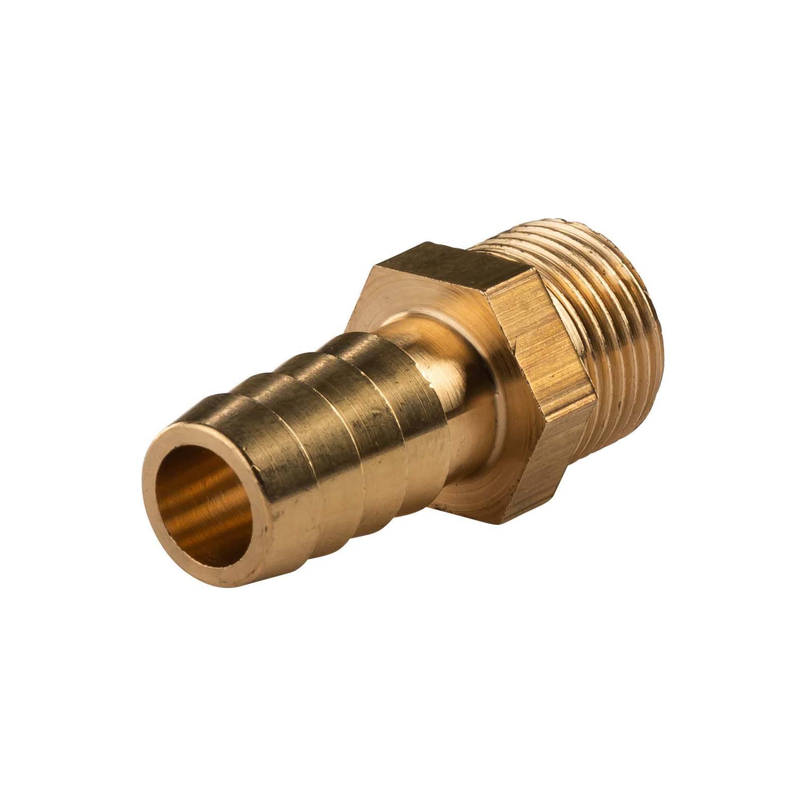 Messing Gewinde-Fitting Schlauchanschluss 3/8" AG (DN 10) Länge 13 mm - schwere Ausführung