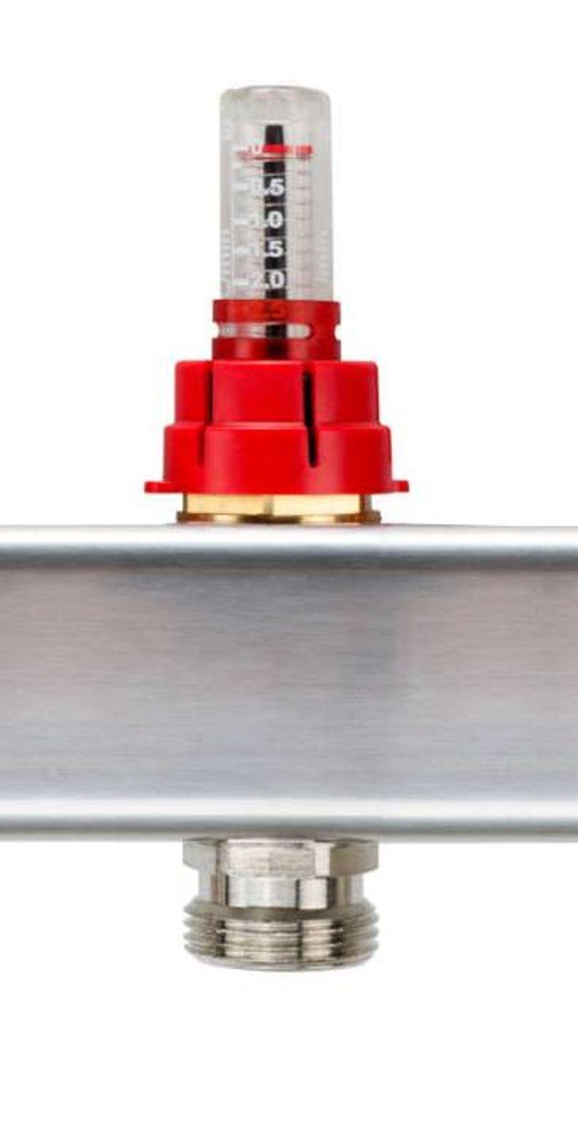 Heizkreisverteiler PREMIUM 4-fach mit Durchflussmesser und Kugelhahn-Set