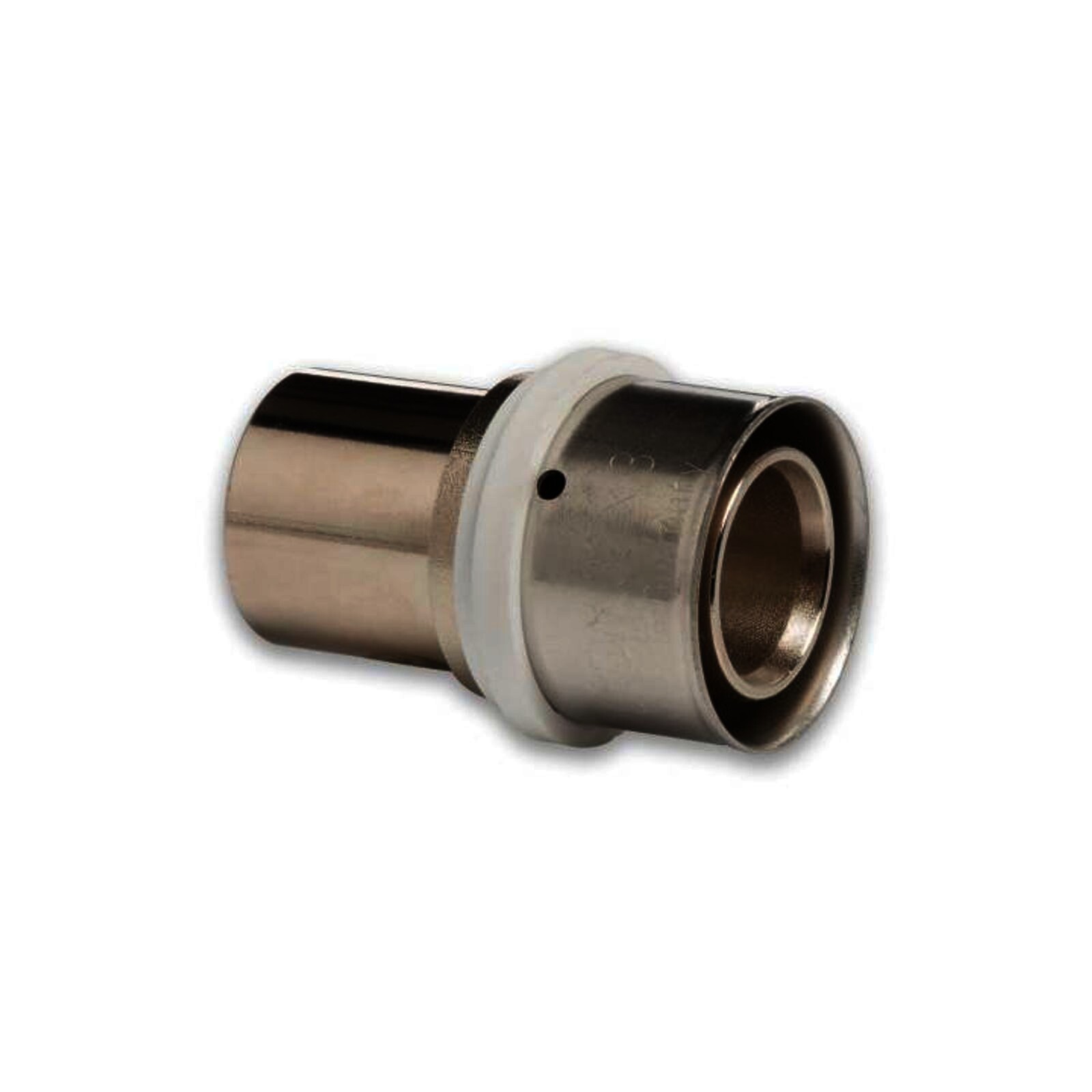Selfio-Press Aluverbund Pressfitting  Übergang Kupferrohr 32 x 3 mm - 28 mm (Pressanschluss) vernickelt TH + U Kontur