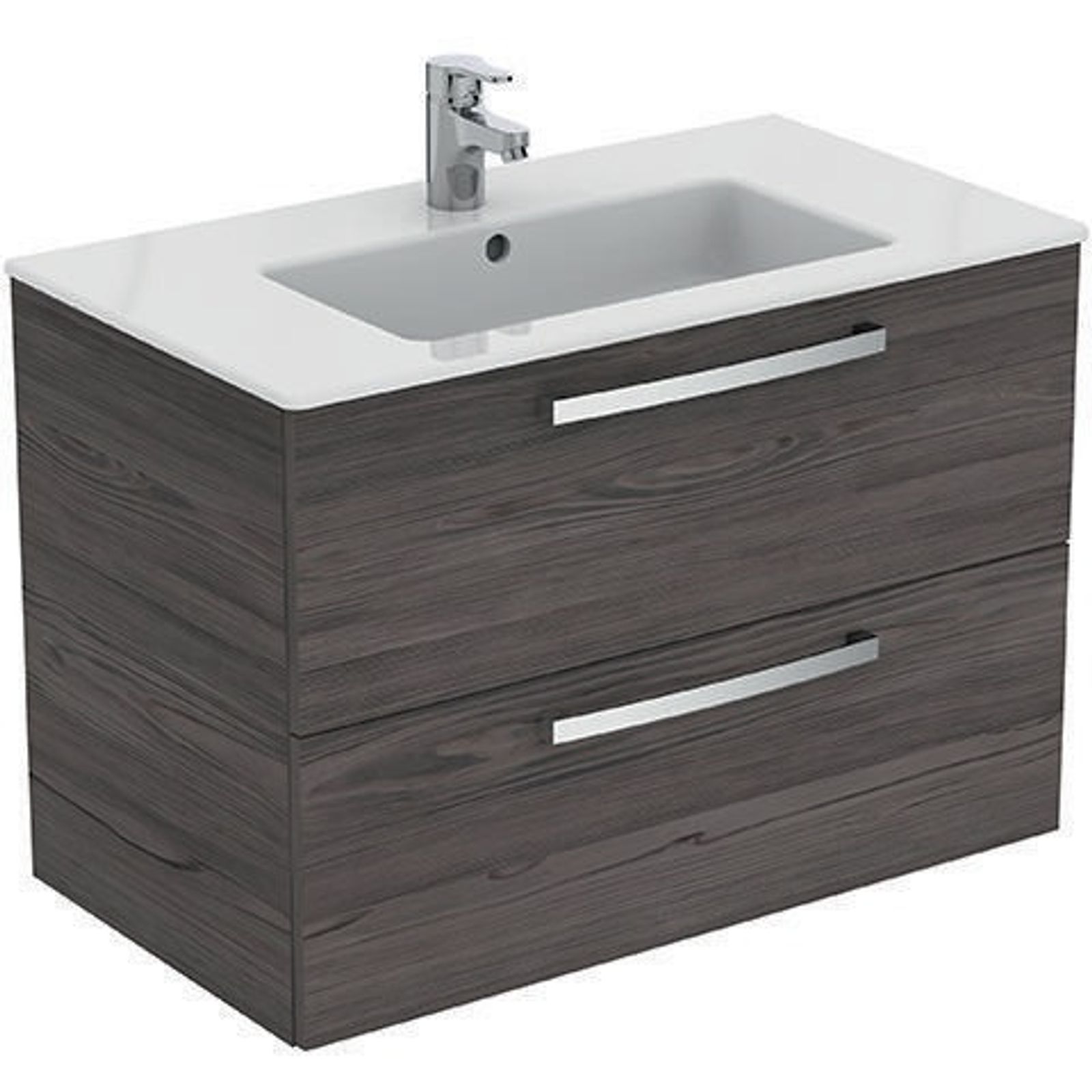 Ideal Standard Waschtisch/Möbel-Paket Eu 815x450x565mm Weiß / Lava Grau Dekor