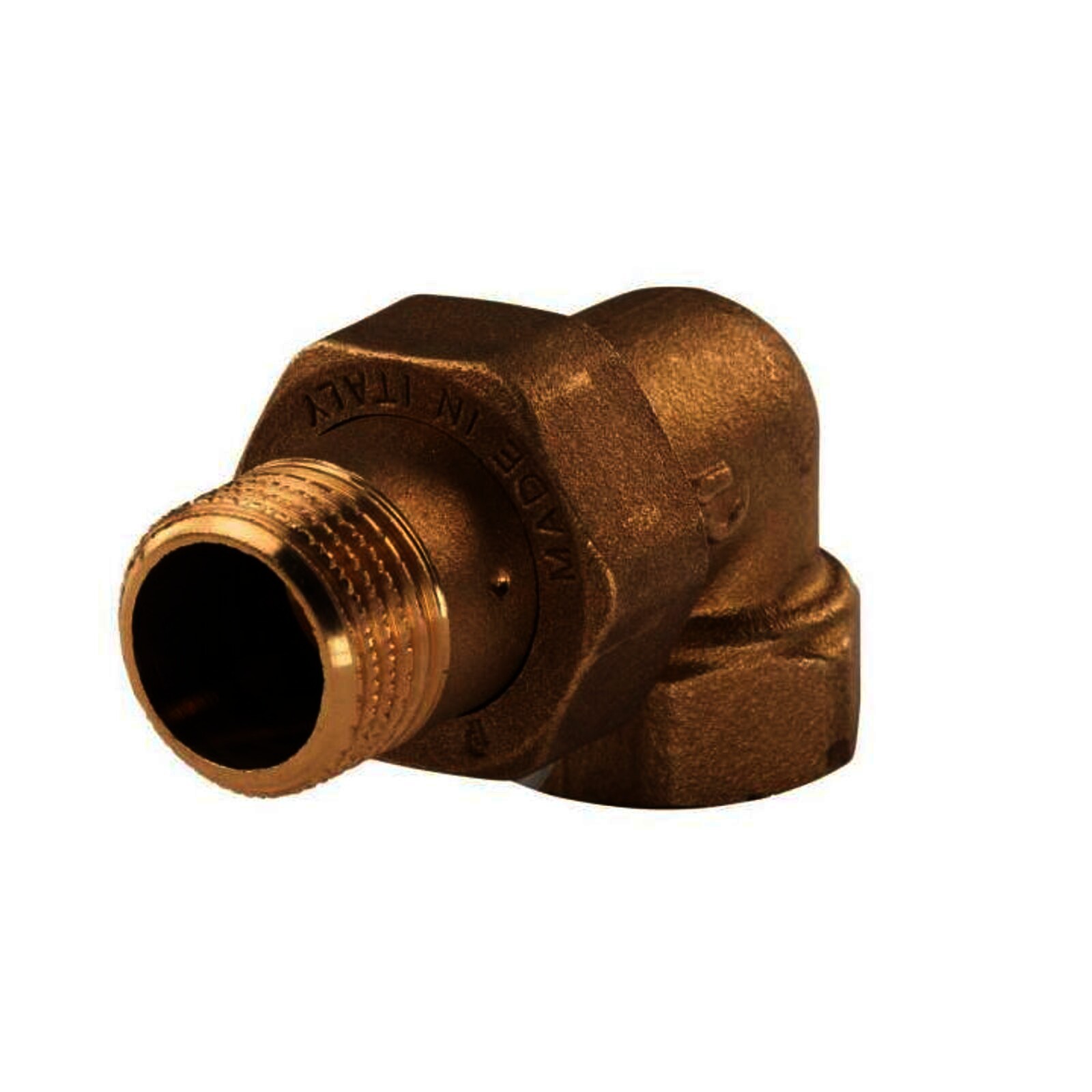Messing Gewinde-Fitting Winkelverschraubung 90° flachdichtend 1/2"IG - 1/2"AG (DN 15) - schwere Ausführung
