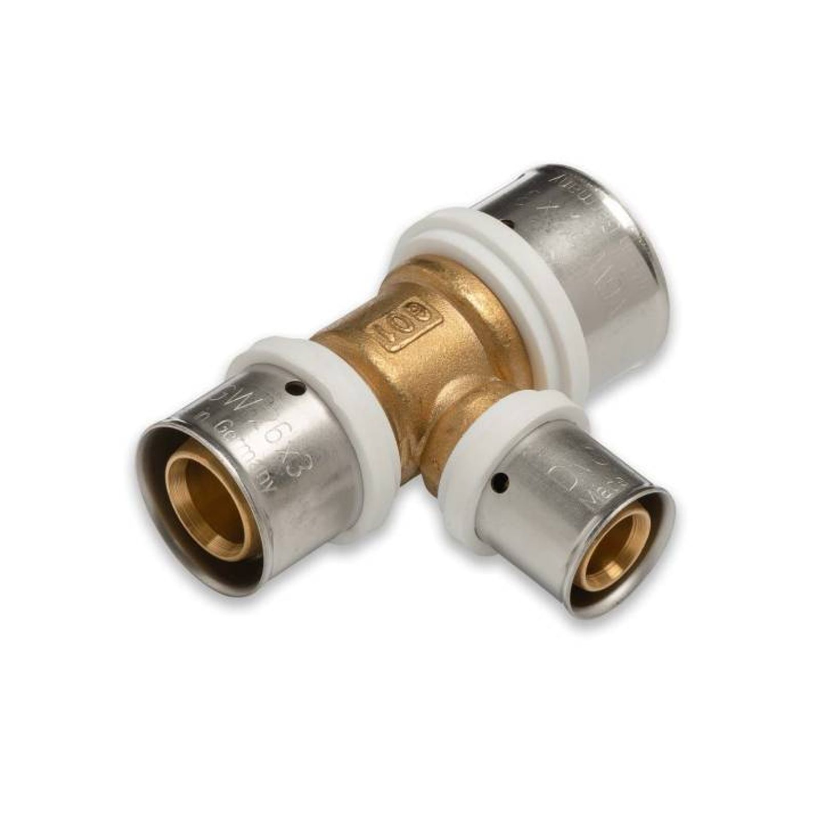 Selfio-Press Aluverbund Pressfitting  T-Stück reduziert 32 x 3 - 20 x 2 - 26 x 3 TH + U Kontur DVGW