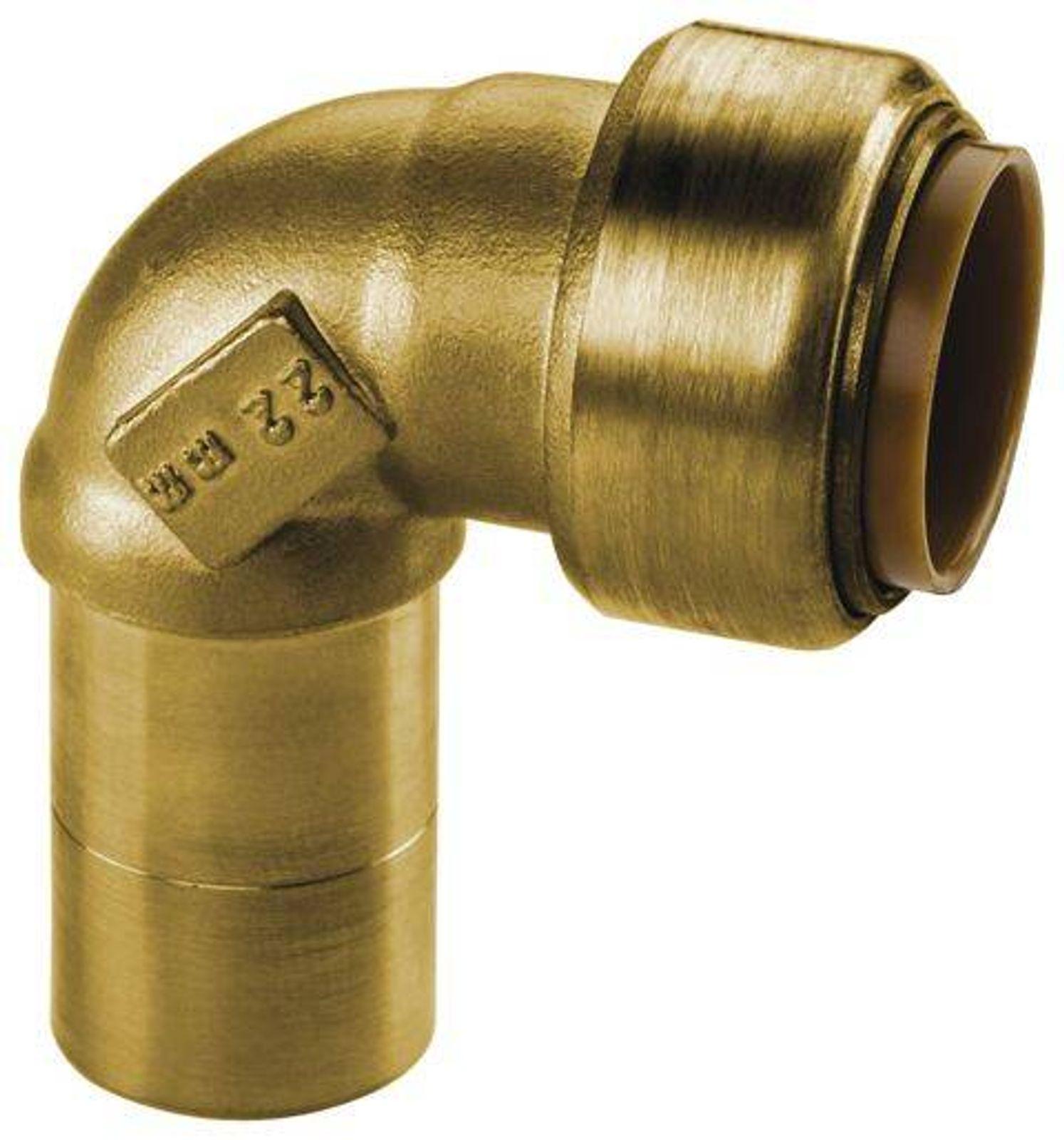 Kupfer Steckfitting Tectite Winkel 90° 15 mm innen/außen lösbar DVGW 10 Stück