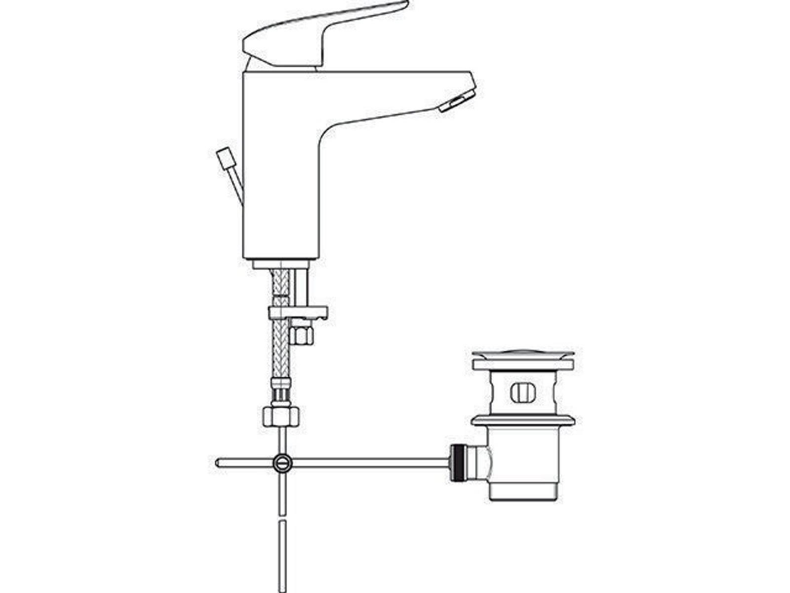 Ideal Standard Waschtischarmatur Cerafle m.Ablgarn., Ausld. 110mm, Chrom