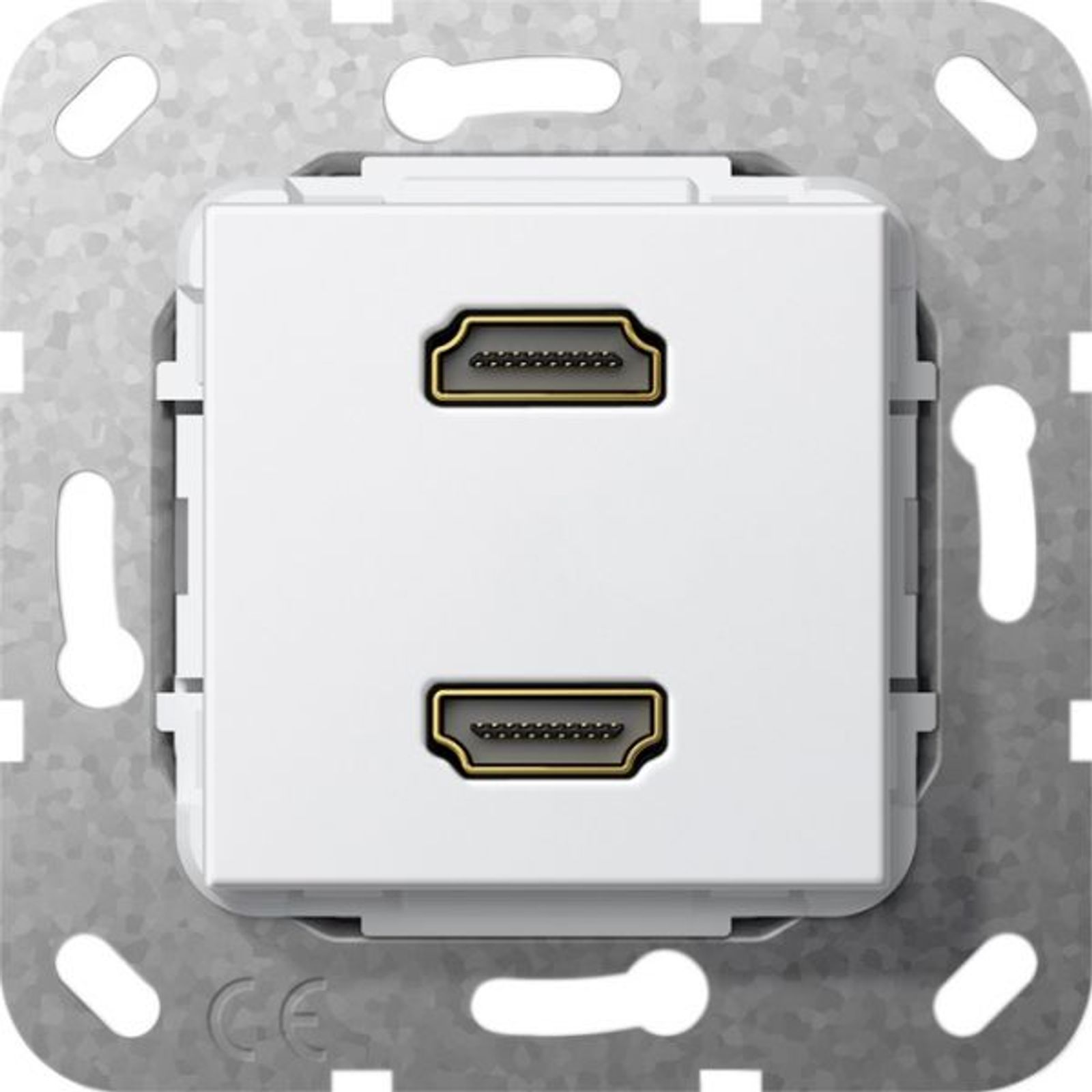 Gira Einsatz HDMI 2-fach reinweiß glänzend Einsatz 567203 ohne Beschriftungsfeld