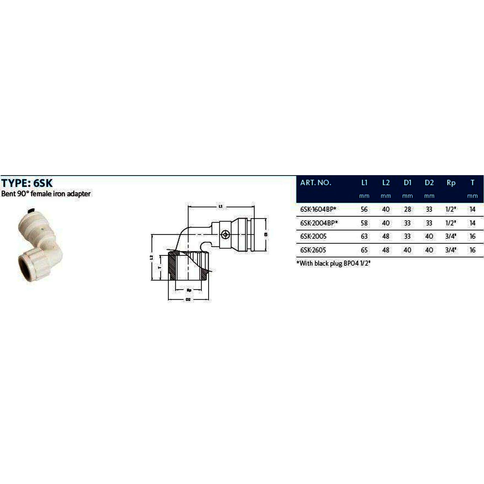 Aluverbund Steckfitting Henco Vision Übergangswinkel Innengewinde 90° 20 x 2 - 3/4"
