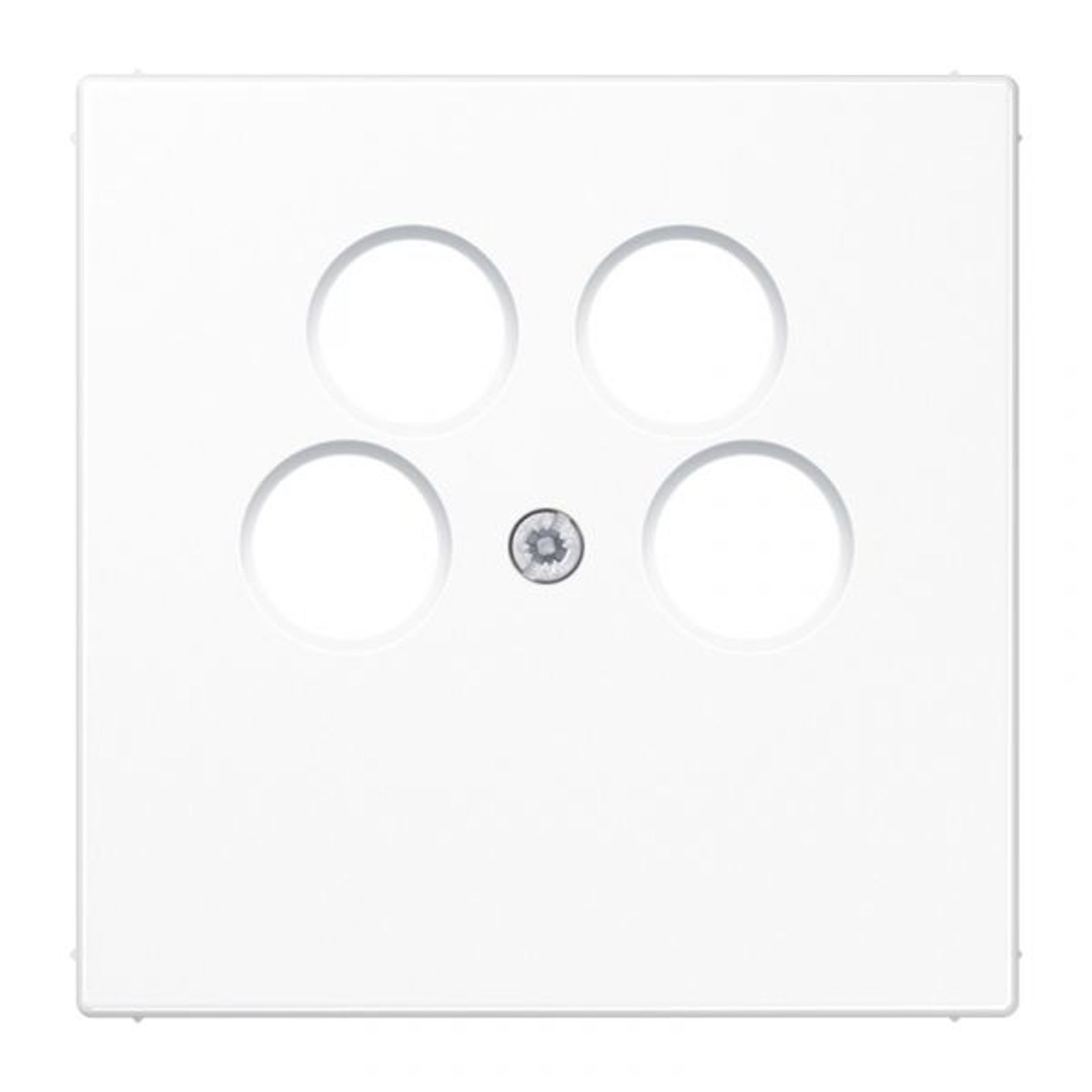 Jung Zentralplatte Sat/TV/Radio 4-fach weiß LS 990-4 SAT2 WW Schraubbef glänzend