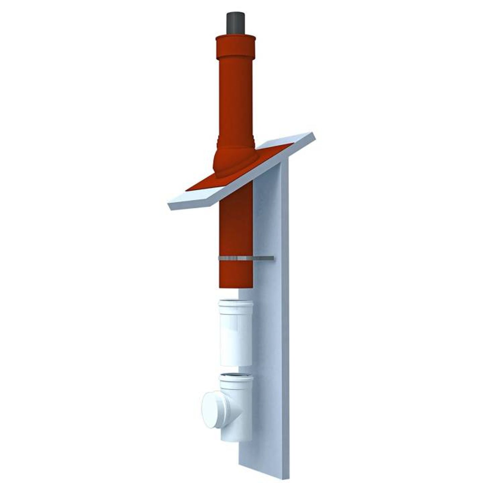 Bertrams Paket Dachheizzentrale LAS DN 80/125 Terrakotta für Schrägdach 25 - 45°