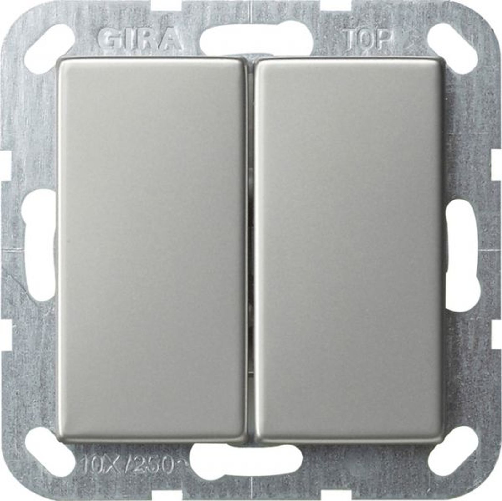 Gira Serienschalter Taster Edelstahl glänzend UP System 55 0125600 IP20 2-fach