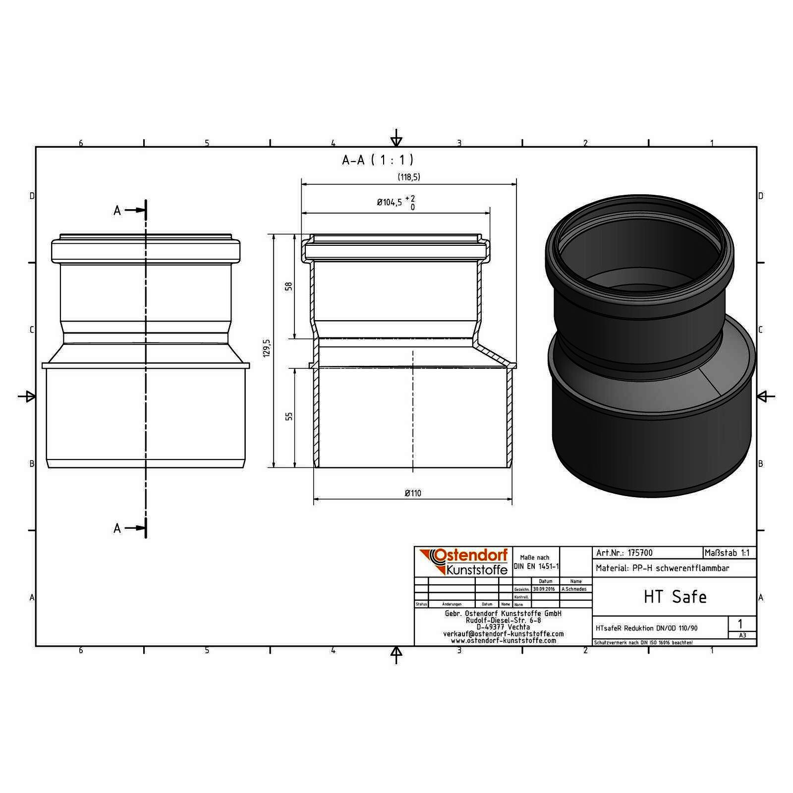 HTsafeR Reduktion DN 110/90
