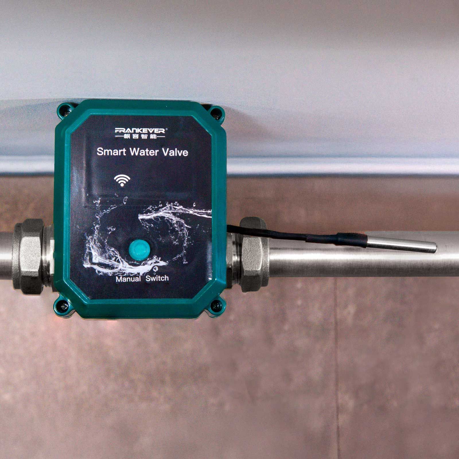 Shelly Smart Wasserschutz-Set - FrankEver Wasserventil DN15 + Flood Gen4 Wassersensor