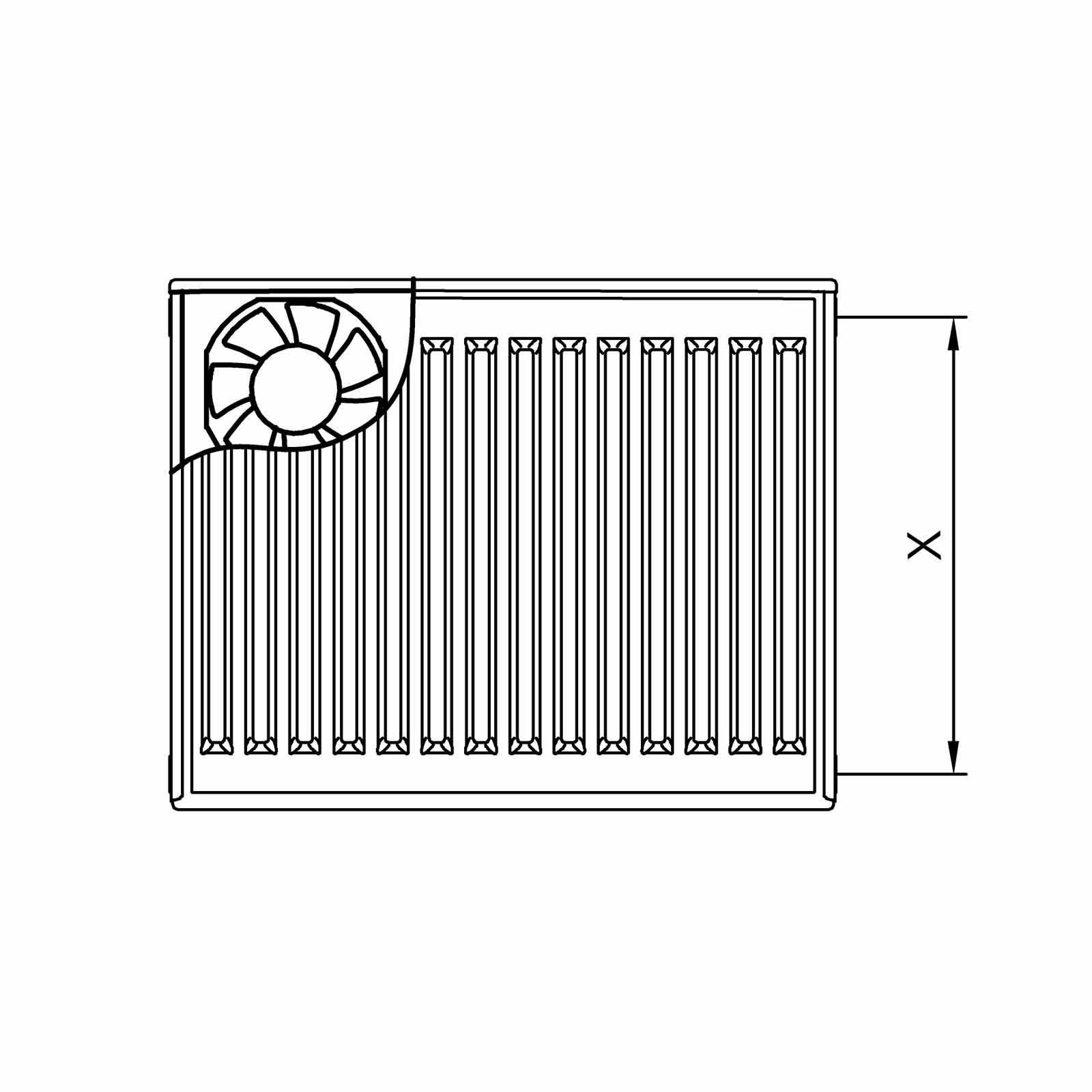 Kermi x-flair Profil-K Wärmepumpen-Heizkörper Typ 22 954x400x100 mm 373 Watt