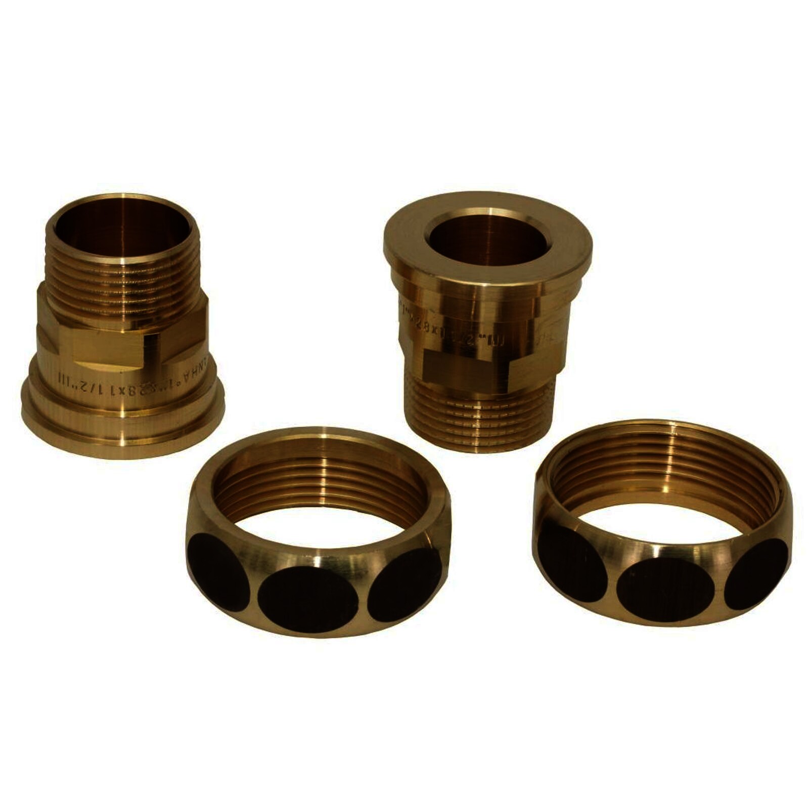 Pumpenverschraubungs-Set aus Messing, DN 25 AG 1 Zoll x DN 40 IG 1 1/2 Zoll