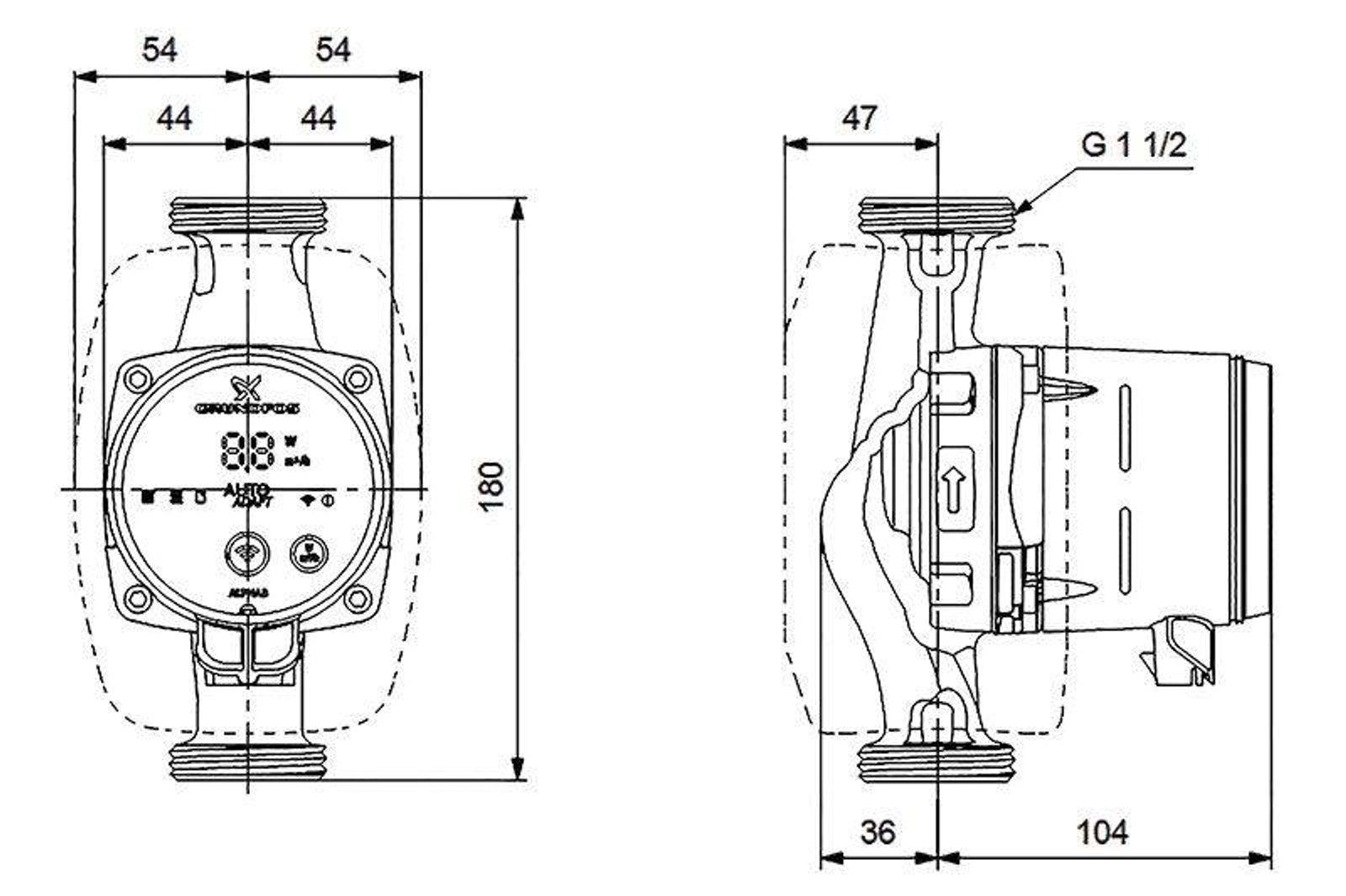 Grundfos Alpha3 25-40 180 mm Hocheffizienz-Umwälzpumpe inkl. Wärmedämmschale