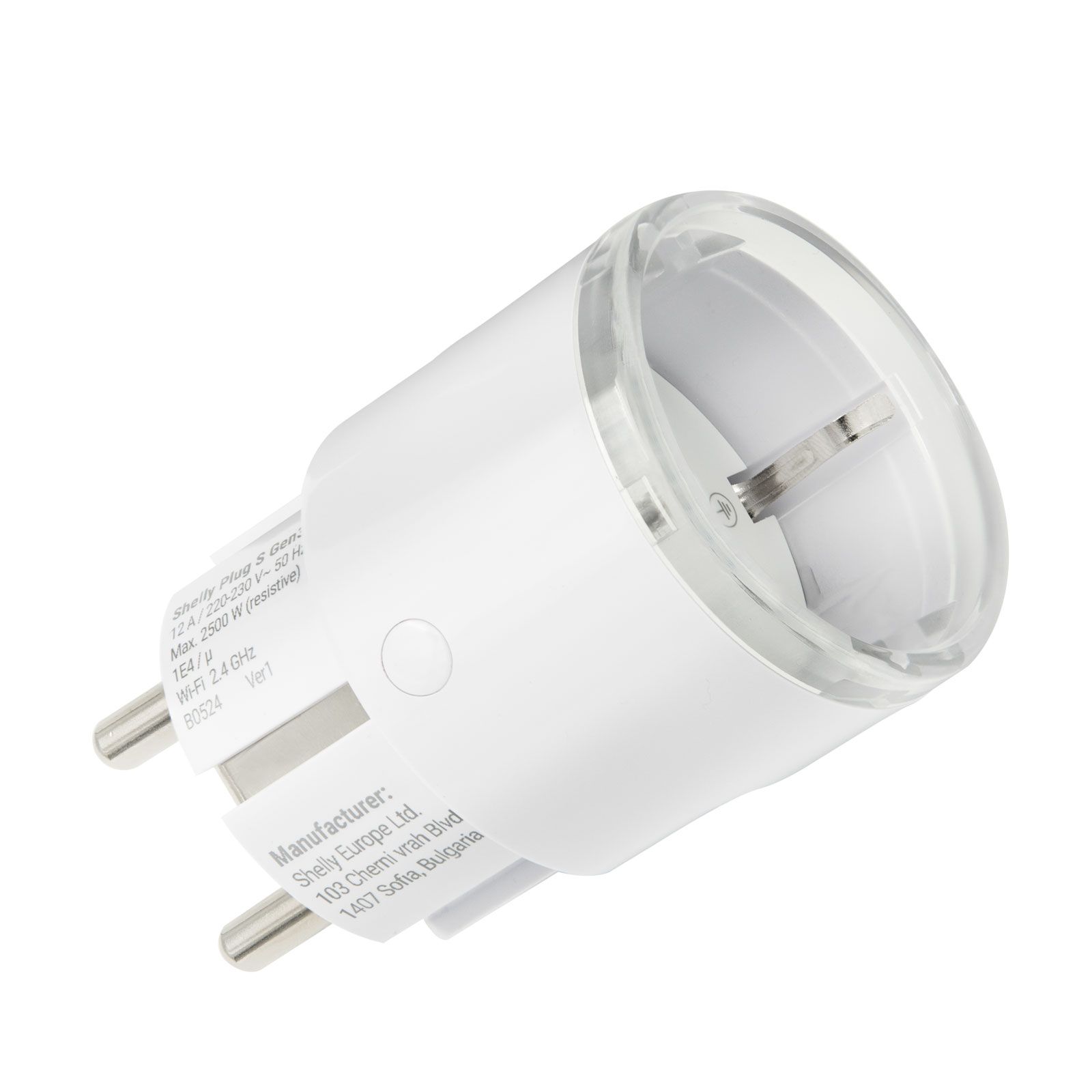 Shelly Plug S Gen3 Smarter, Matter-kompatibler Stecker mit Leistungsmessung, weiß