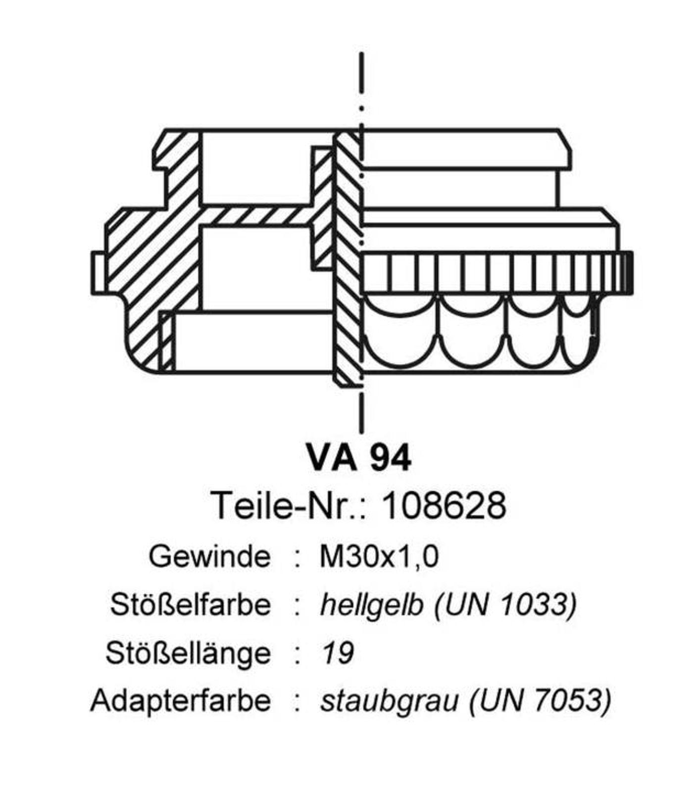 Ventilanpassung VA 94 für Stellantrieb Fußbodenheizung