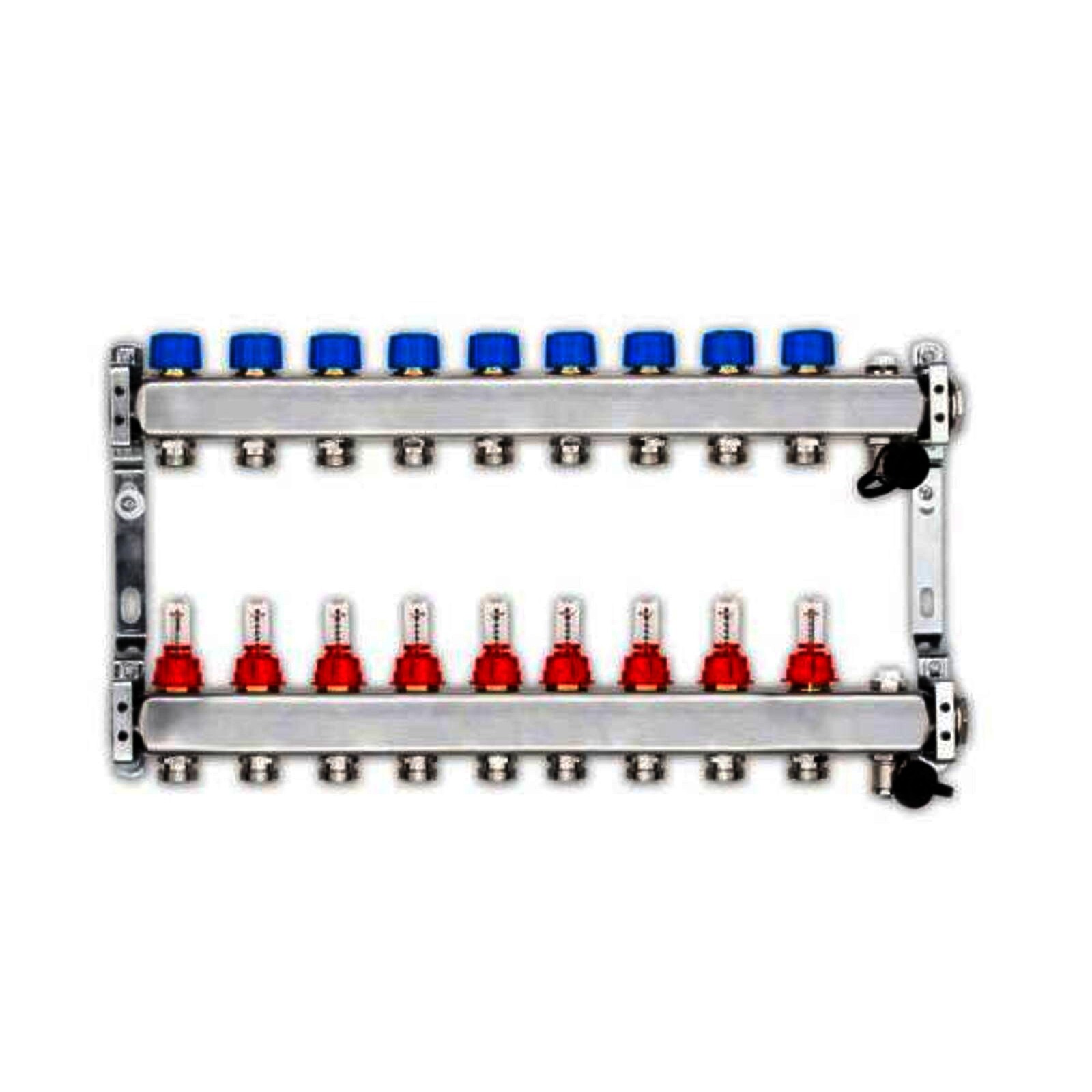 67,2 m² Set Dünnschichtsystem flach 12x2 PE-RT Rohr Raster 10 cm 9 Heizkreise Regler 230 V + Zubehör