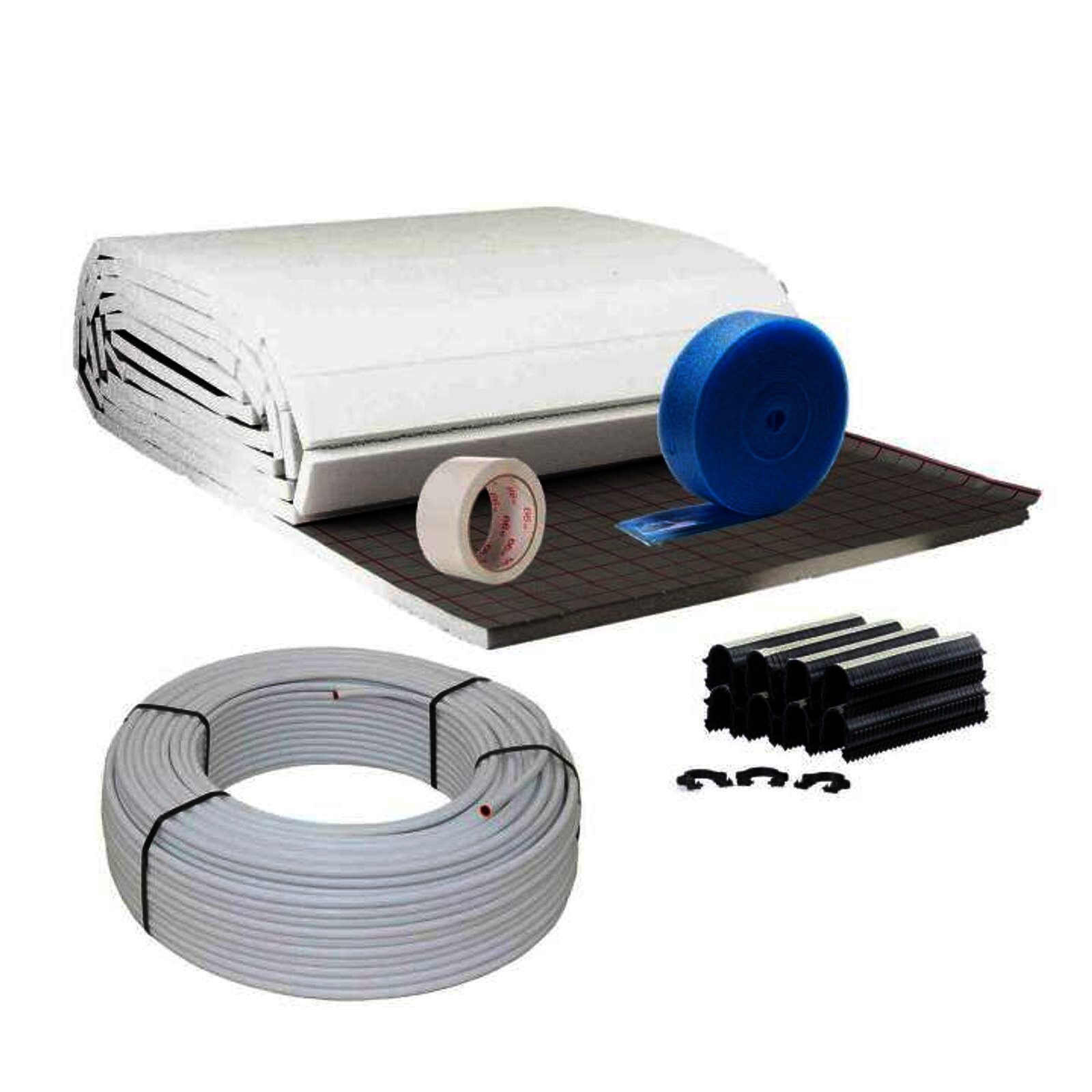 30 m² Set Tackersystem Rollbahn 30 mm WLG 045 16 x 2 Aluverbundrohr Raster 15 cm + Zubehör