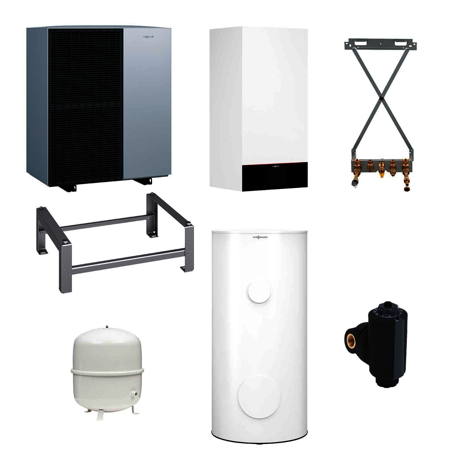 Viessmann Paket Vitocal 150-A Luft/Wasser-Wärmepumpe 9,7 kW AWO-M-E-AC 151.A10 230V Monoblock mit Speicher Vitocell 100-V CVWC 250l