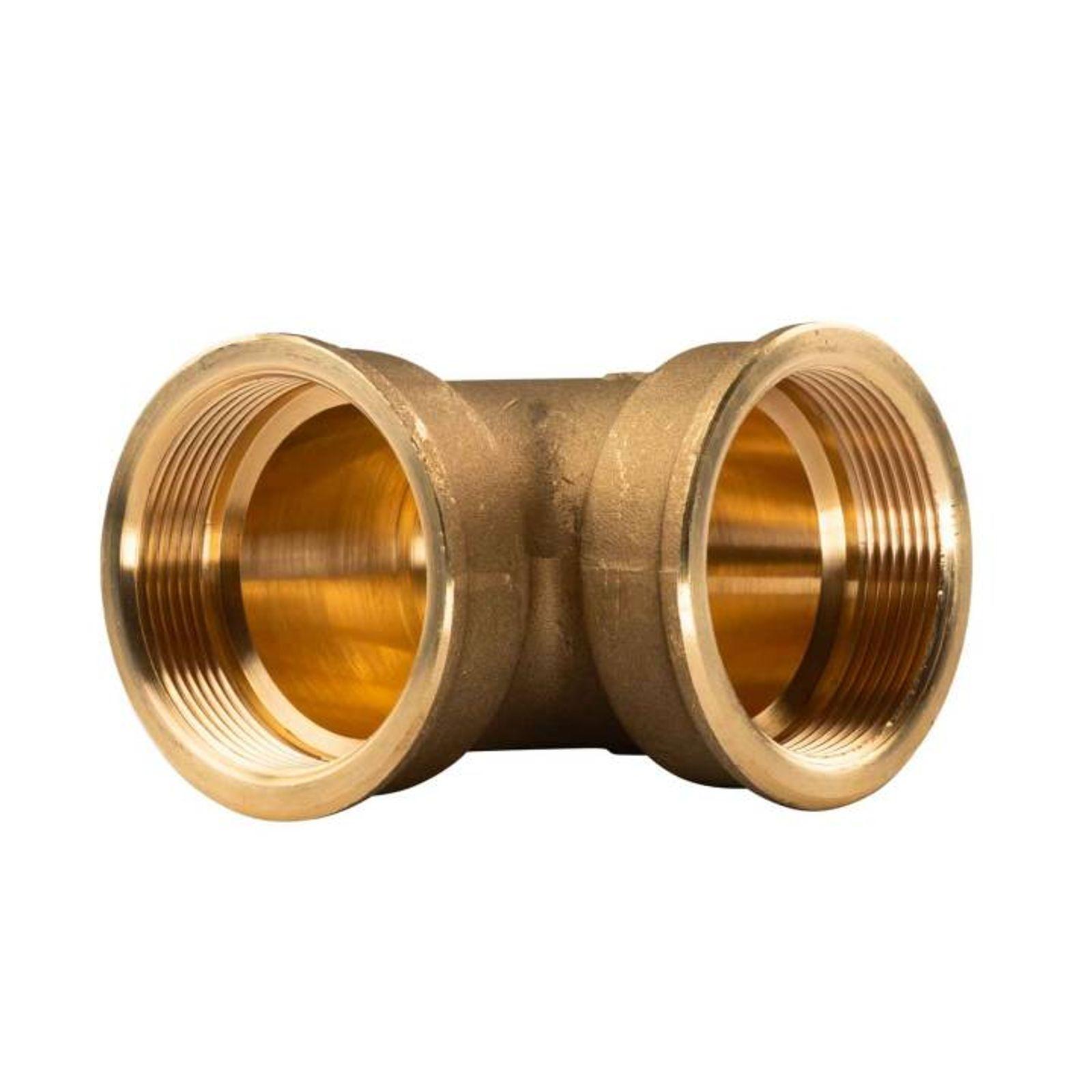 Messing Gewinde-Fitting 90° Winkel 2"IG - 2''IG (DN 50) - schwere Ausführung
