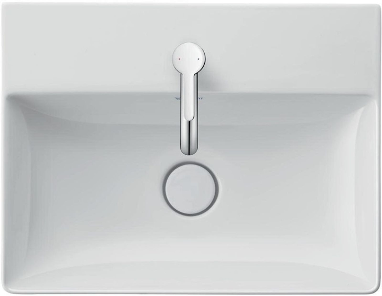 Duravit Möbelwaschtisch compact DuraSqua 500mm o. ÜL, mit HLB, 1 HL, weiß