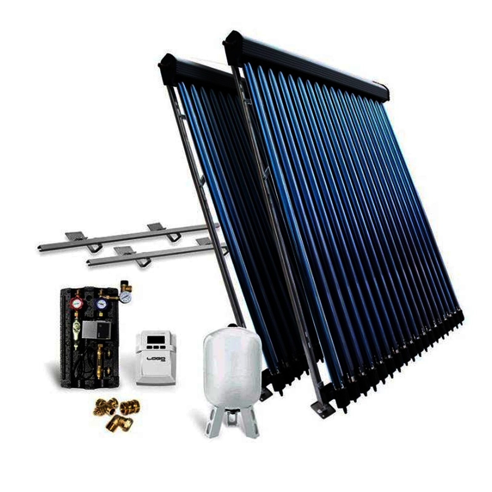 Solar-Paket Röhrenkollektor HP30 9,78 m² für Flachdach