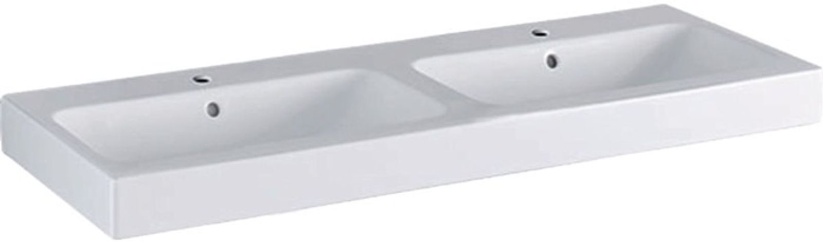 Geberit iCon Doppelwaschtisch, 120x48,5c m. Hl., m. Ül., weiß