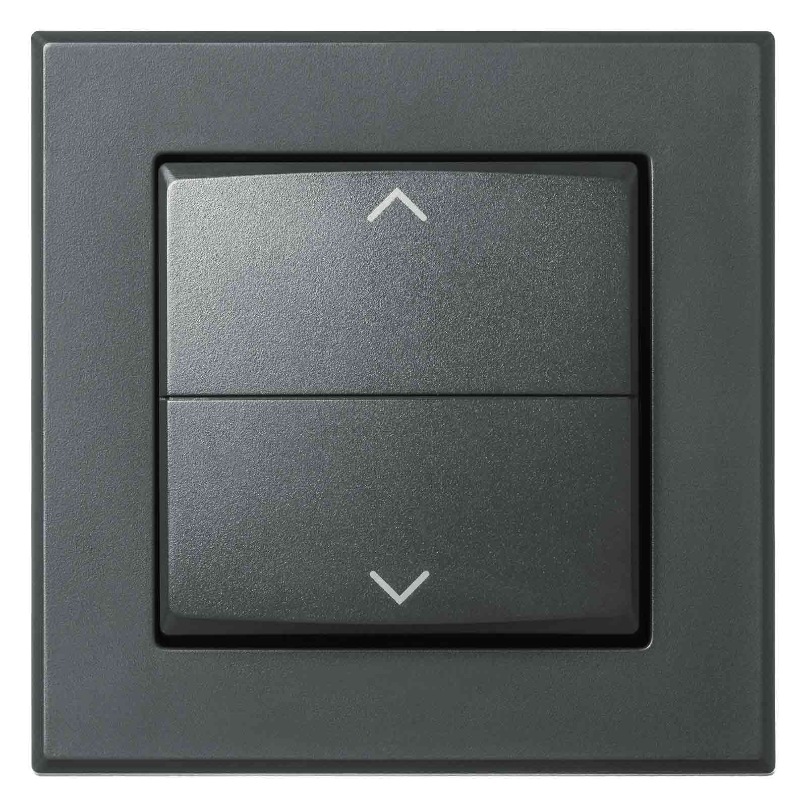 Homematic IP Smart Home Tasterwippe für Markenschalter HmIP-BRA-A - mit Pfeilen anthrazit