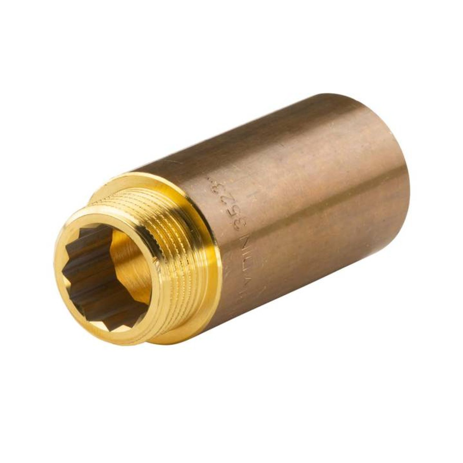 Messing Gewinde-Fitting Hahnverlängerung IG/AG 3/4" (DN 20) Länge 60 mm - schwere Ausführung