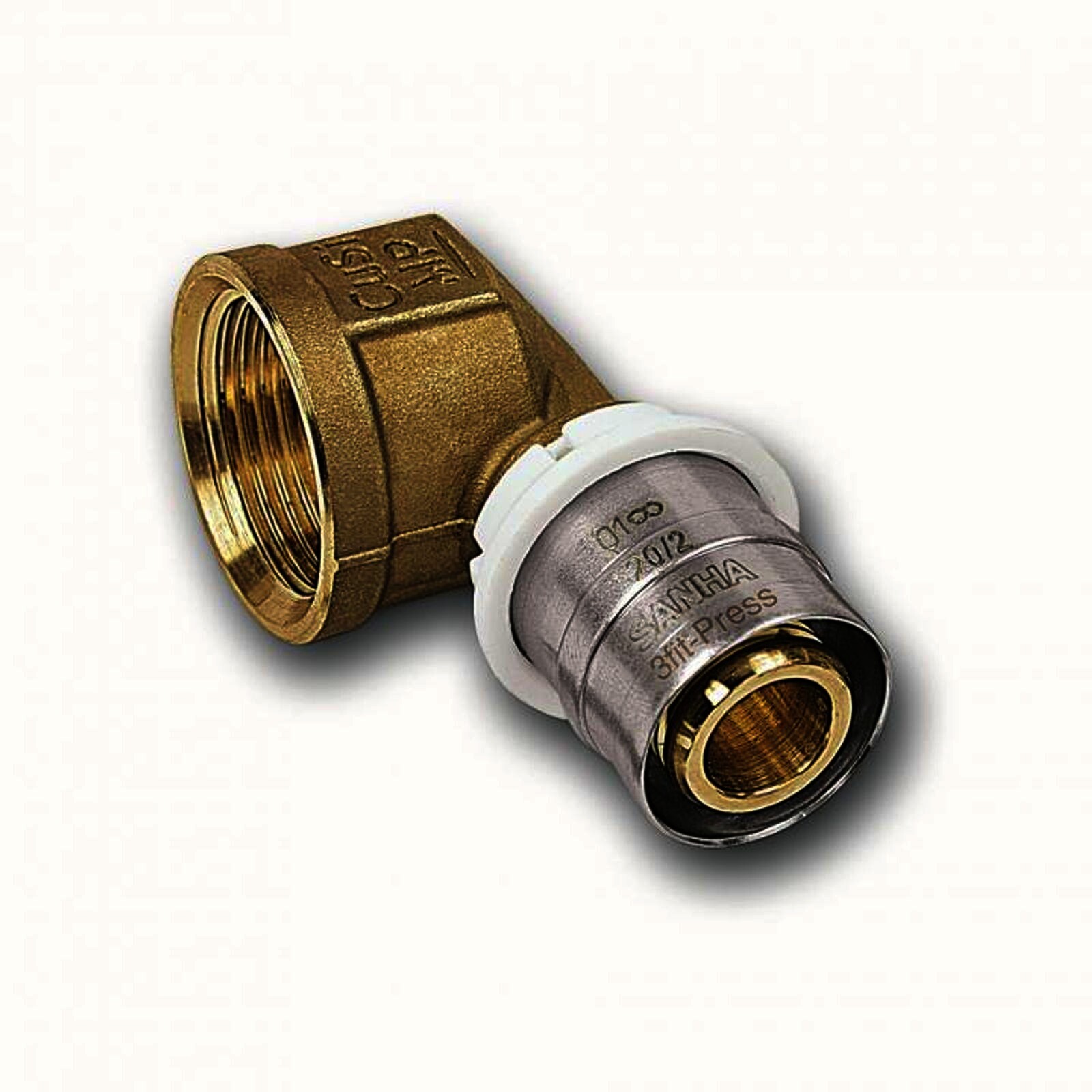 Aluverbund Pressfitting SANHA bleifrei Übergangswinkel Innengewinde 26 x 3 - 1" Multikontur DVGW