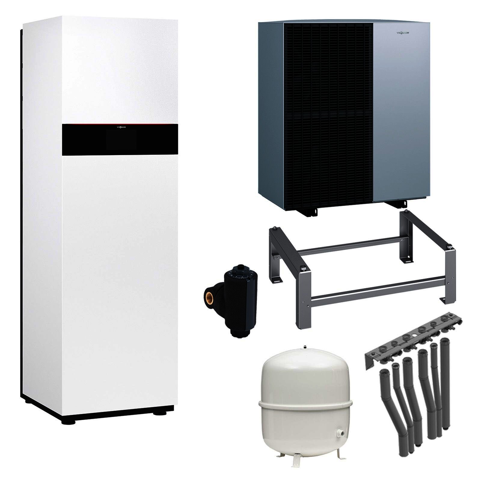 Viessmann Paket Vitocal 151-A Luft/Wasser-Wärmepumpe 9 kW AWOT-M-E-AC 151.A10 230V Monoblock mit Montagehilfe Anschluss nach rechts