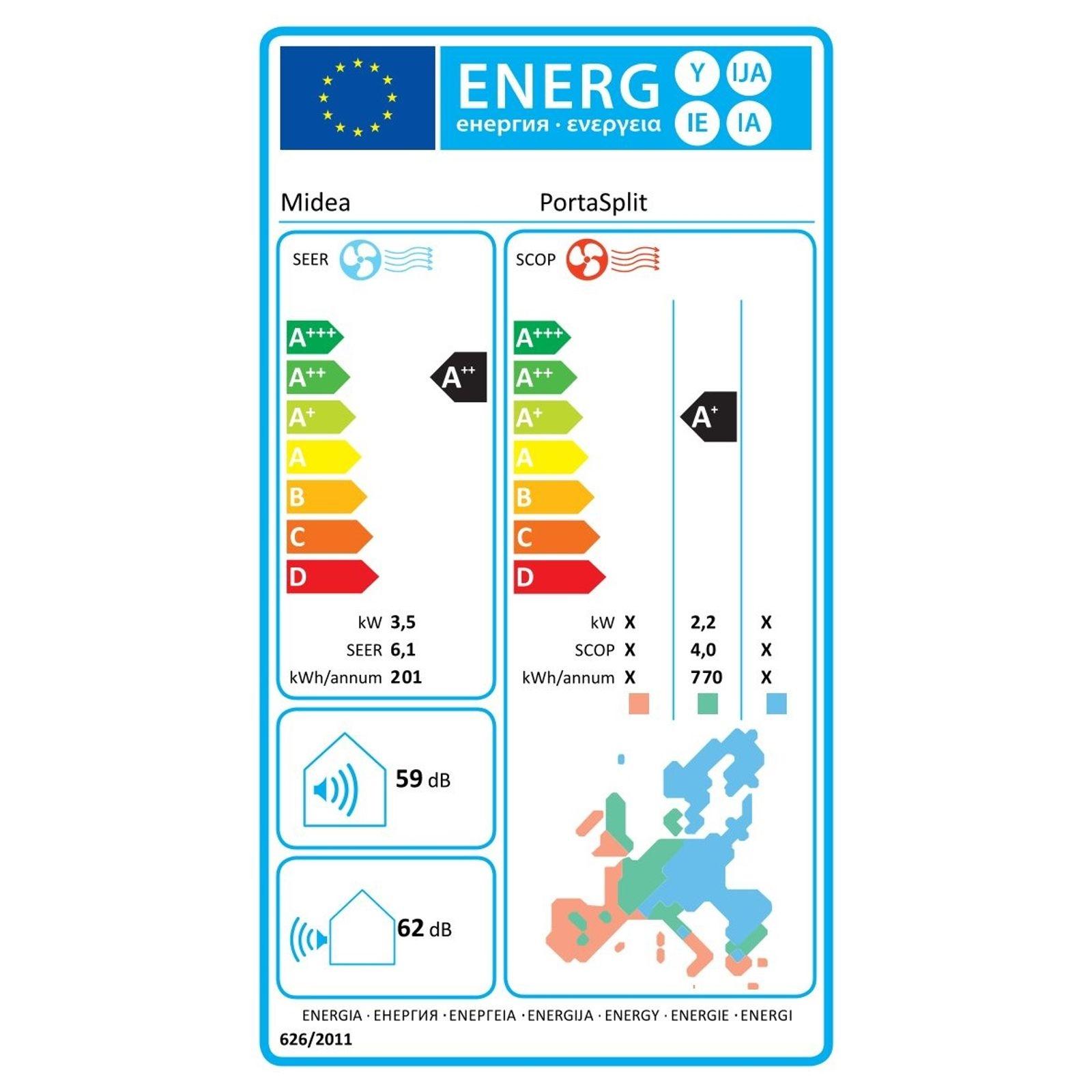 Midea Mobile Klimaanlage PortaSplit für Räume bis zu 42 m²