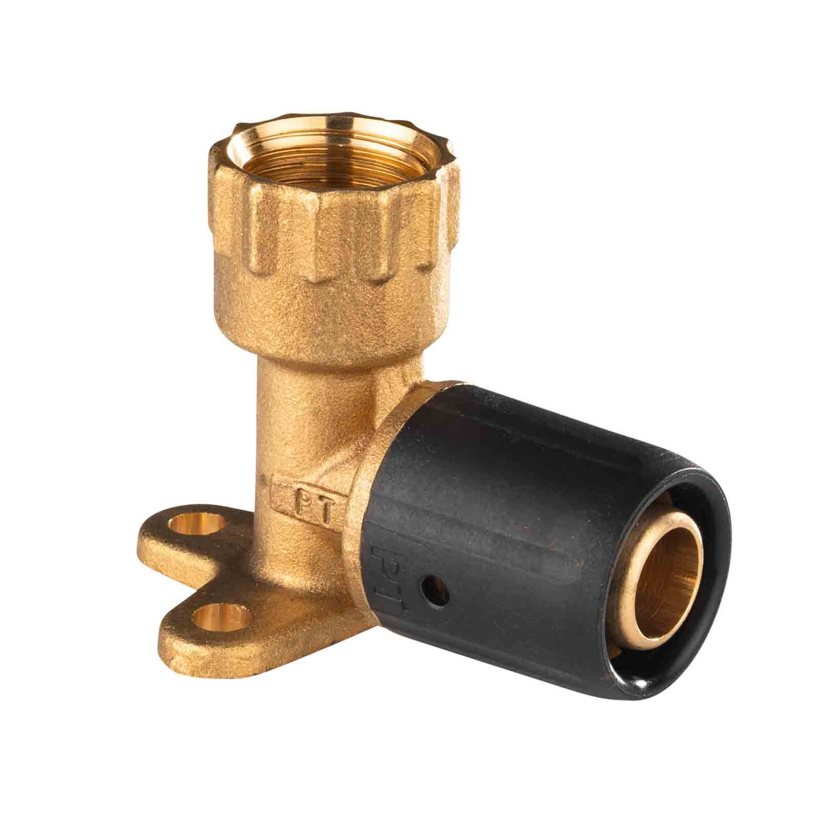 Selfio-Steck Aluverbund Steckfitting Wandwinkel 20 x 2 mm - 1/2" - 52 mm DVGW